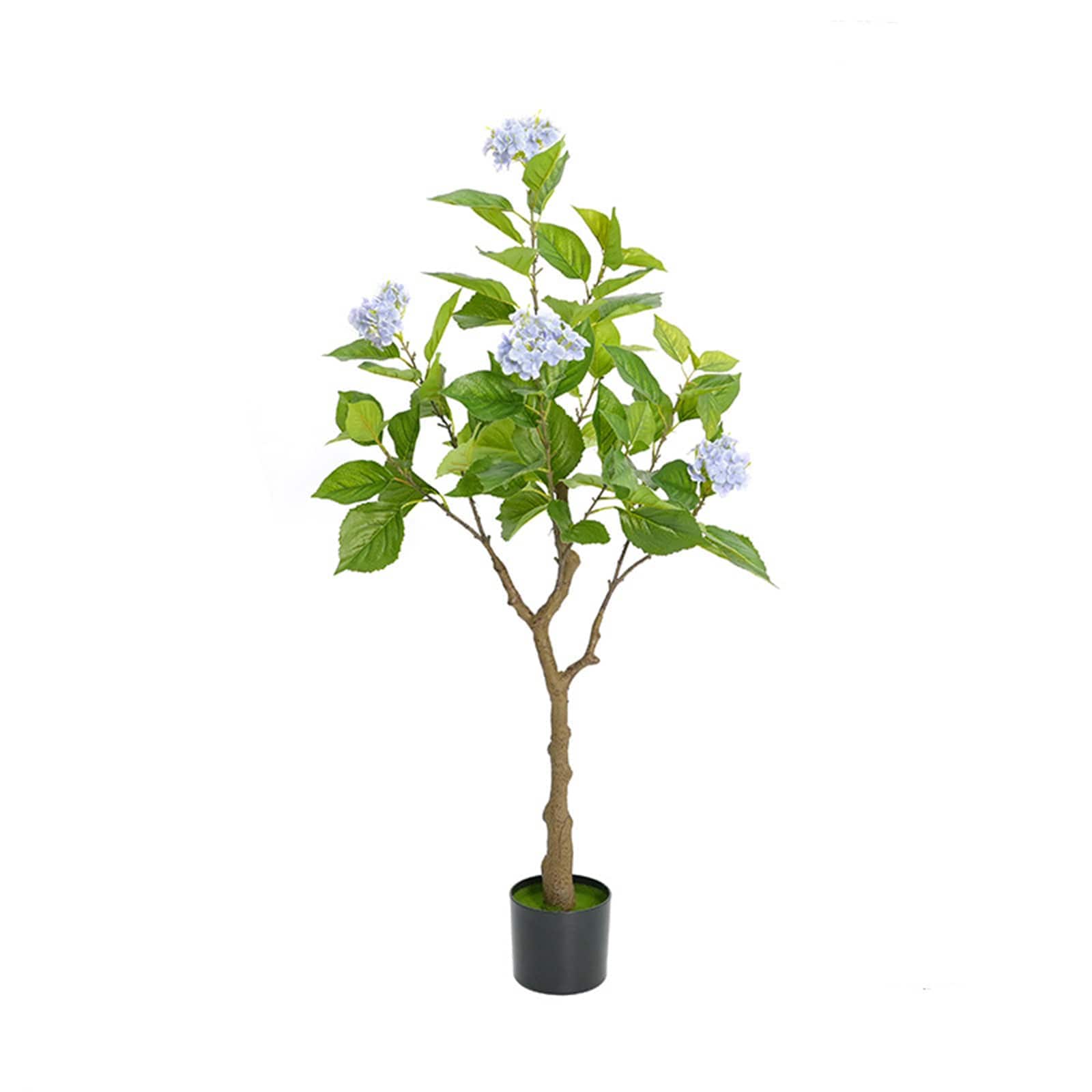 WhizMax WLS-FQZOL-TSG6YGDR Artificial Hydrangea Flowers Tree 4ft/5ft Tall Fake Potted Decorative Hydrangea Tree Realistic Modern Artificial Tree