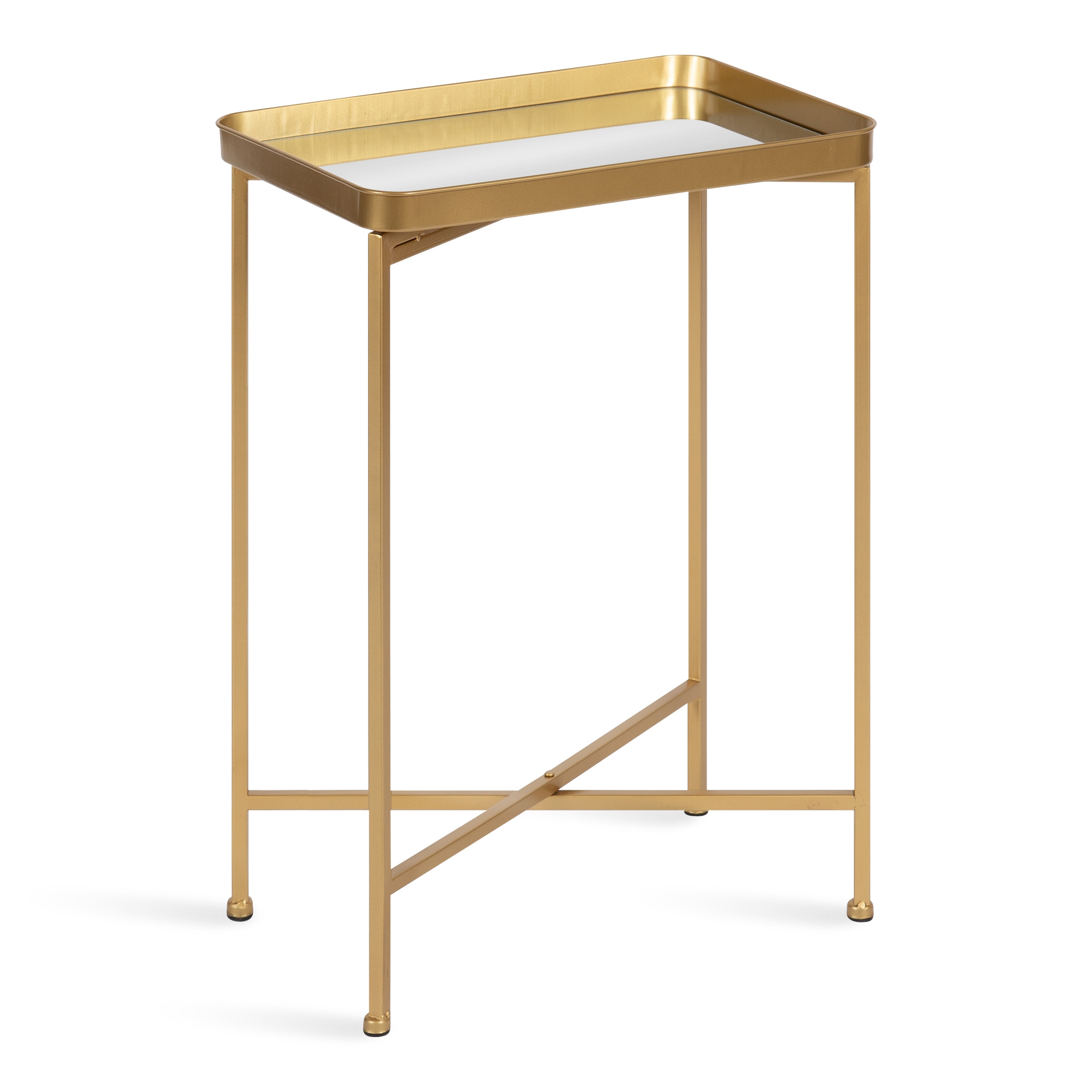 Kate and Laurel 219955 Celia 17-in W x 25.5-in H Gold Mirror Rectangular Modern End Table