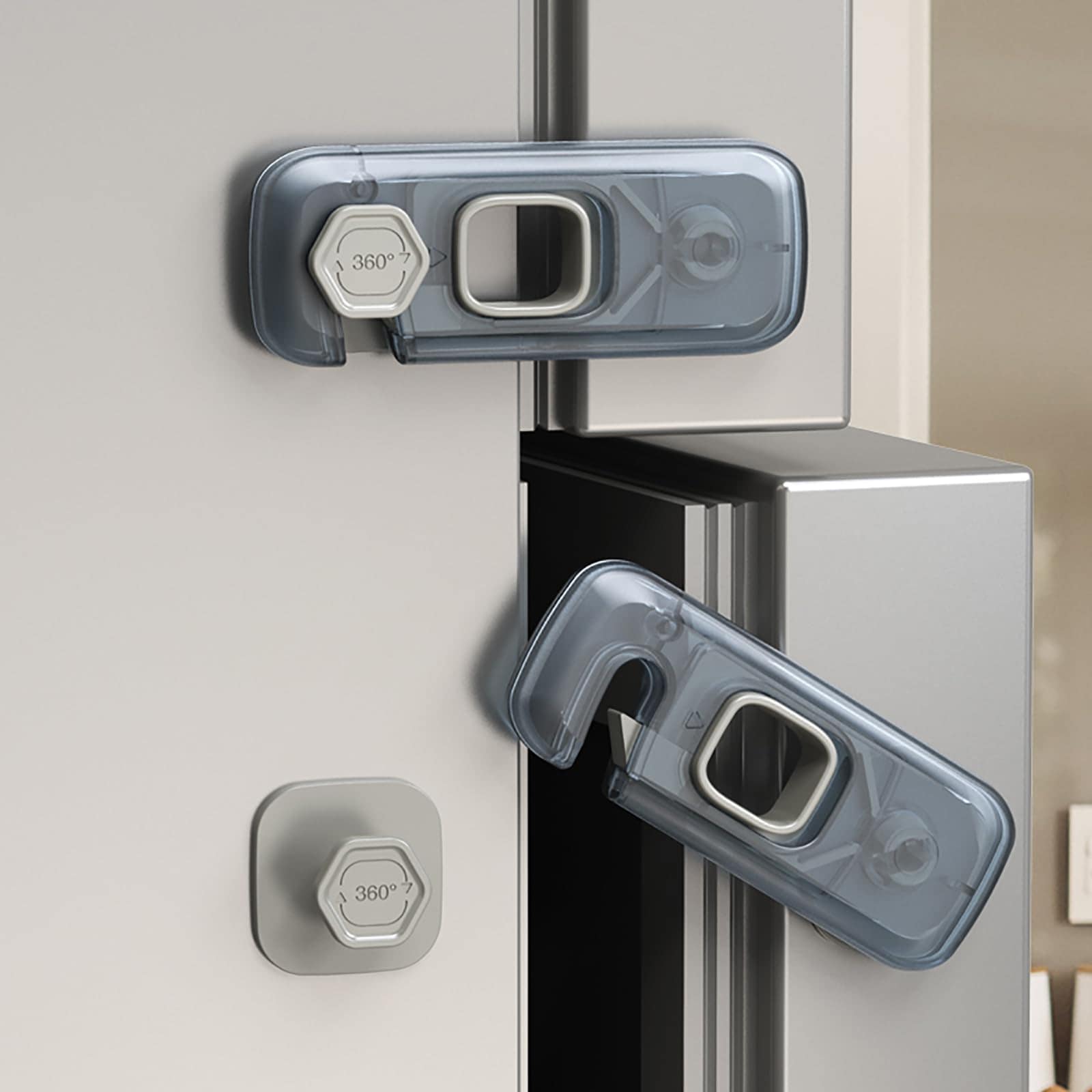 Yichuhaoxi  5 pack child proof refrigerator lock clear child safety locks for fridge oven cabinet and door adhesive baby safety latch easy to