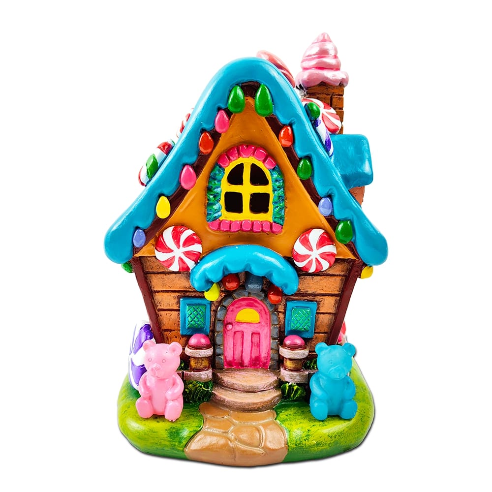 OrnamentallyYou Sugary Haven Candy House Tabletop Figurine 7-in LED Christmas Gingerbread Style Home Decoration #RSTATUE1034