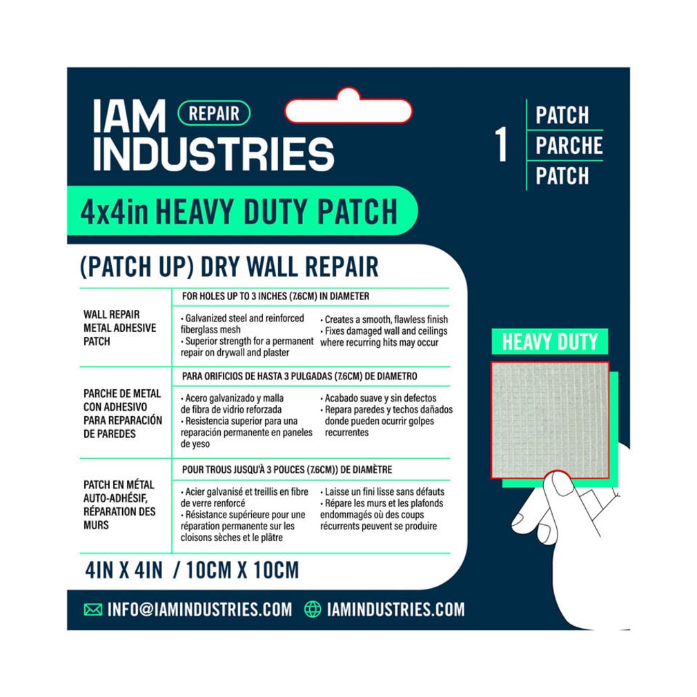 IAM Industries IMP-4H1 Galvanized Steel 4-Inches x 4-Inches Drywall Repair Patch