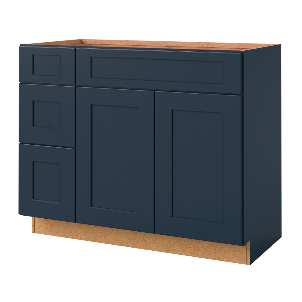 allen + roth 56338NV Port 42-in Navy Bathroom Vanity Base Cabinet without Top