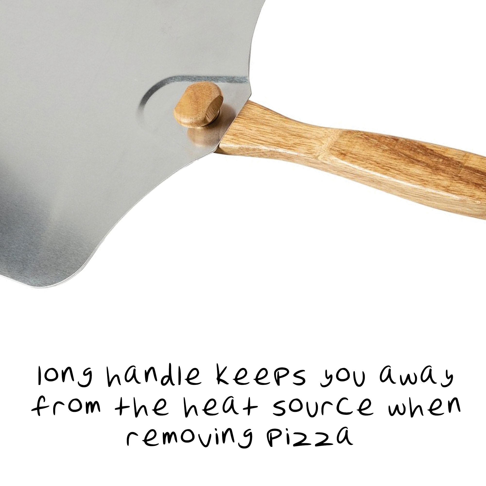 Old Stone Aluminum Pizza Peel with Foldable Wooden Handle