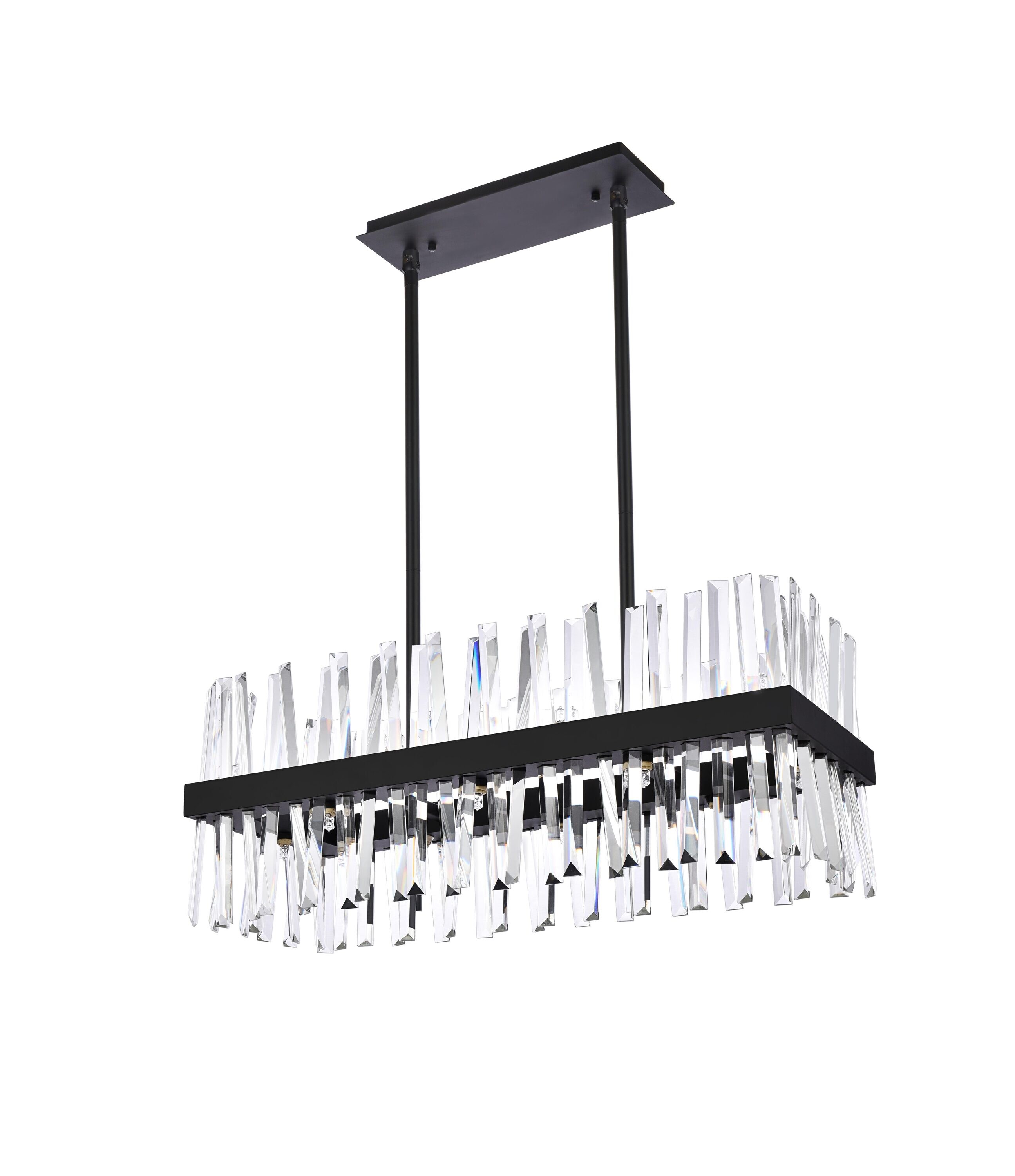Serephina 16-Light Black Crystal Chandelier with Royal Cut Prisms