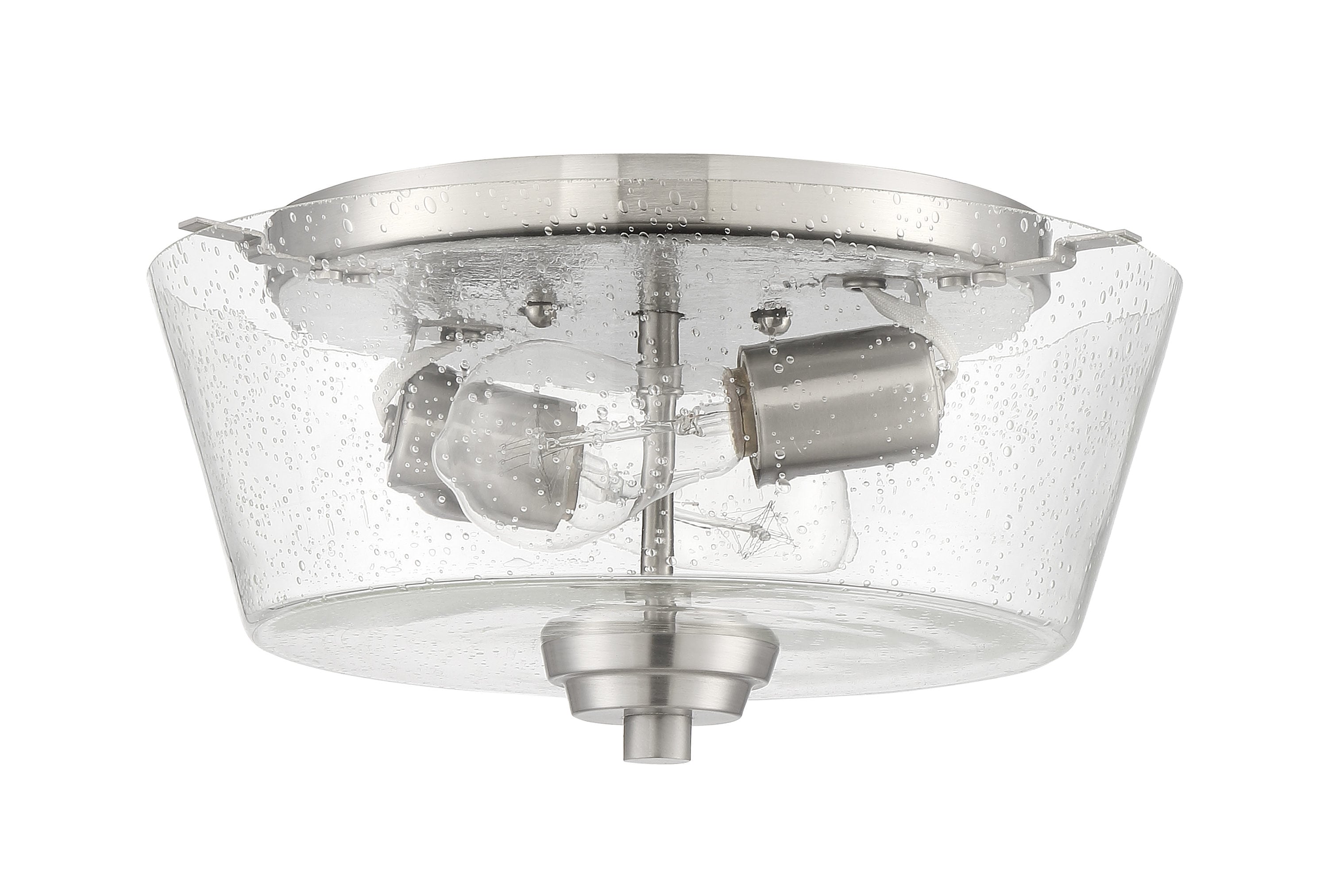 Craftmade 41982-BNK-CS Grace 2 -Light 13-in Brushed Nickel Flush Mount Light