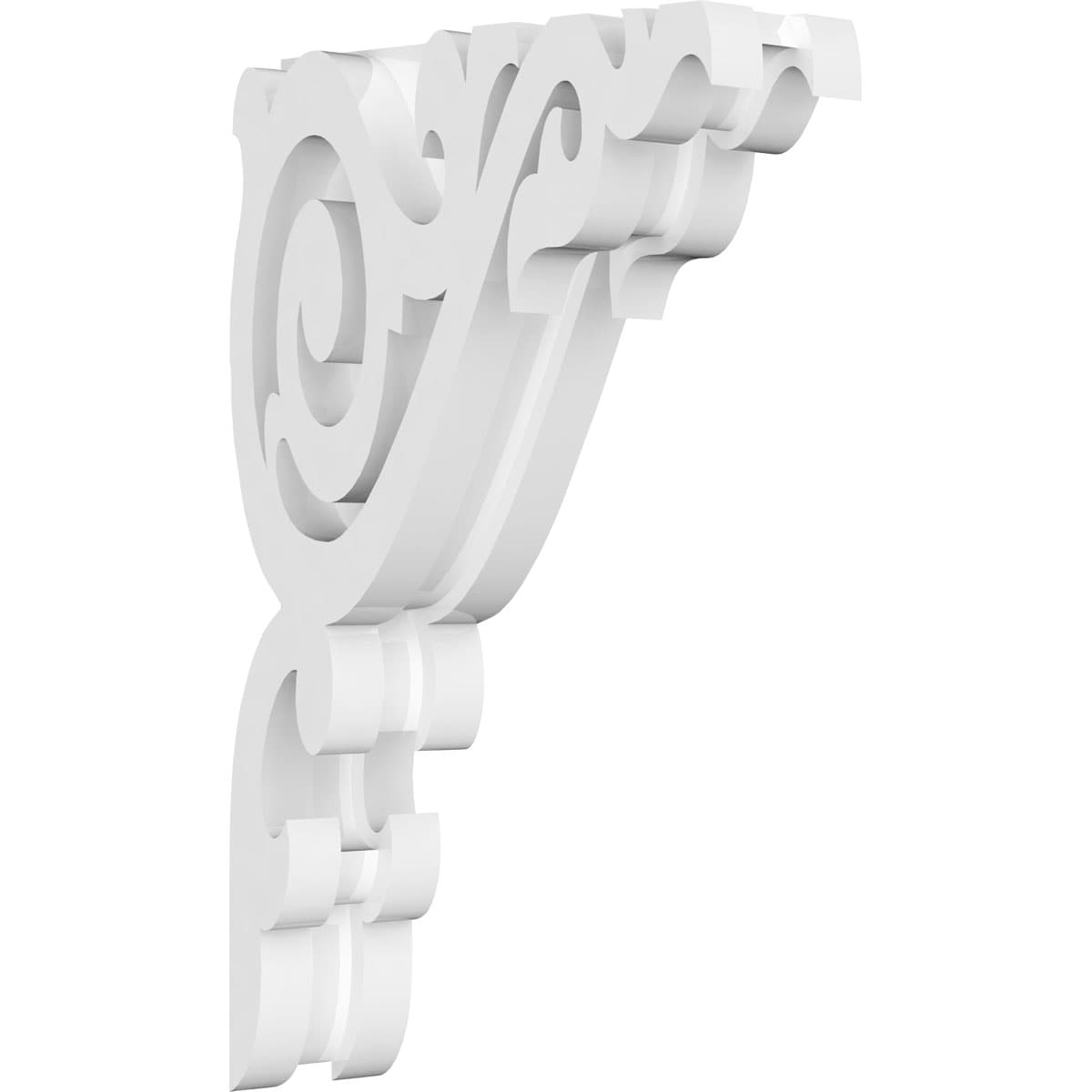 Ekena Millwork CORP01X05X09BA 1.875-in x 5.5-in x 9-in Baile Unfinished White PVC Paintable Corbel