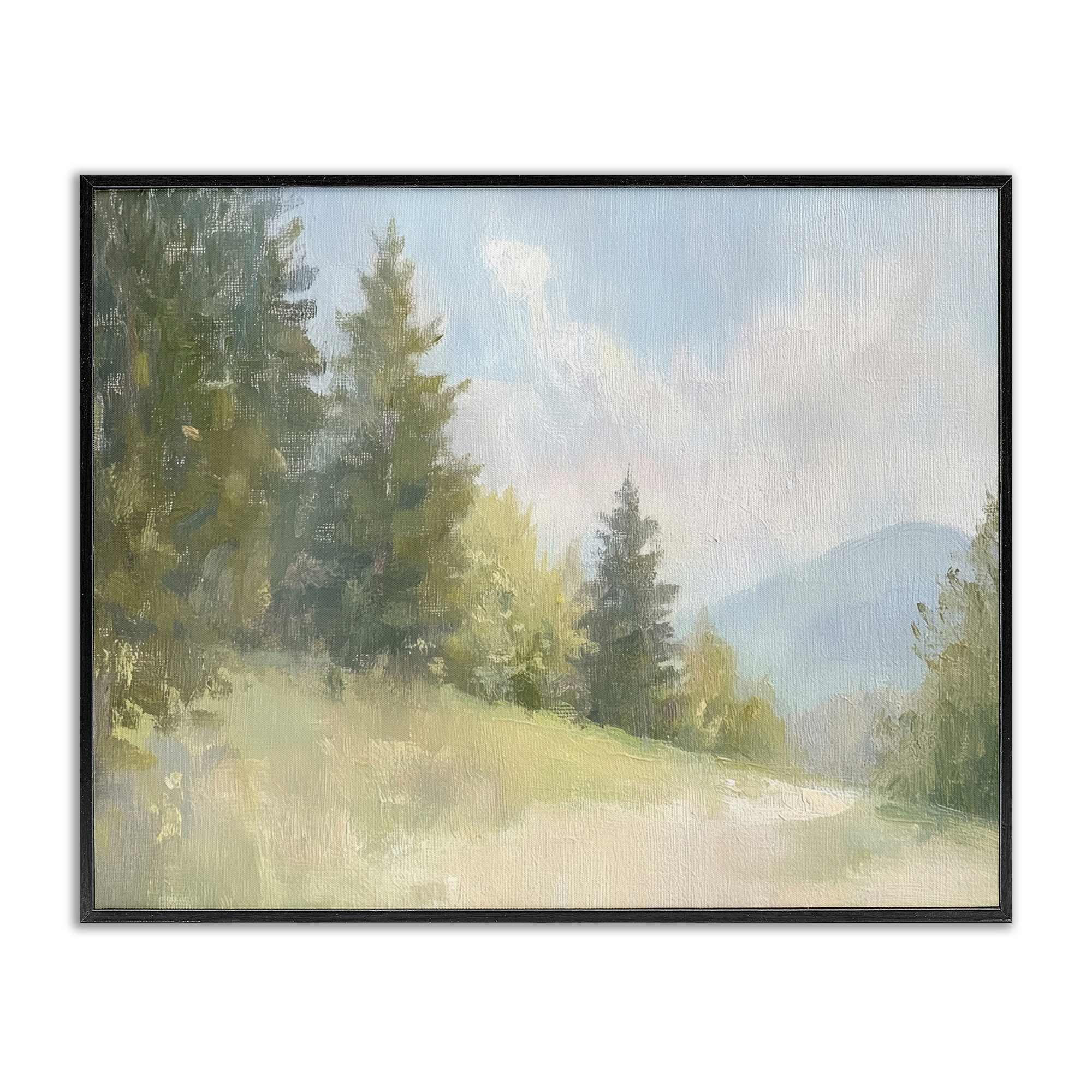 Stupell Industries BT-820-FR-24X30 Meadow Of Green Landscape Black Framed Giclee Art By Petal Prints Design 30 x 24