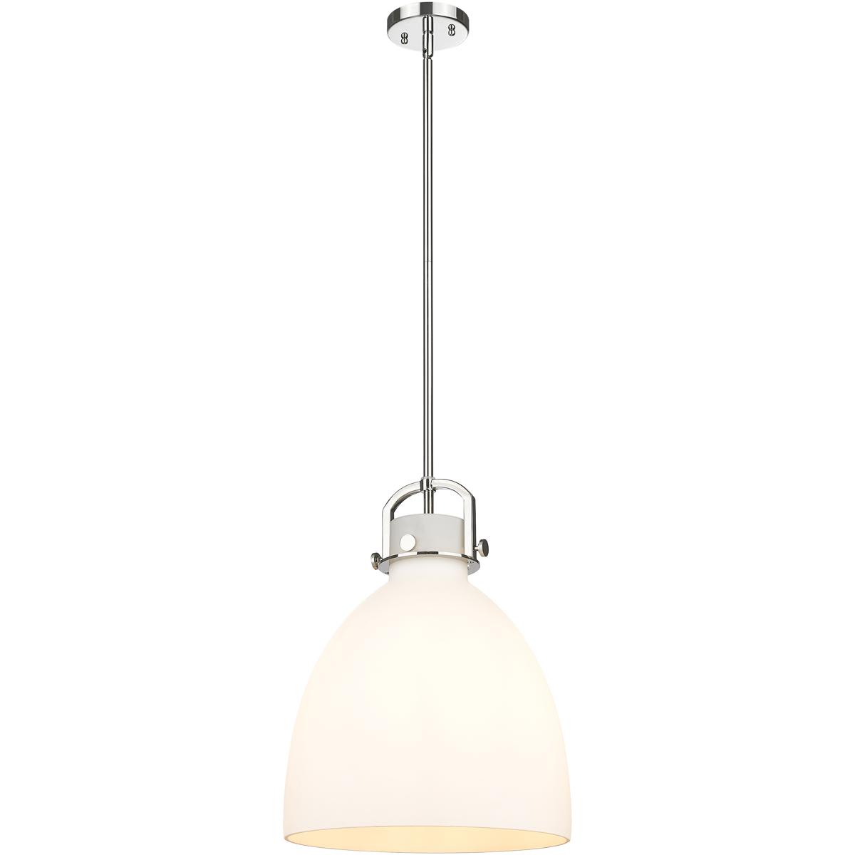 Innovations Lighting 2544964 410-1SL-PN-G412-14WH Newton Bell Pendant Polished Nickel