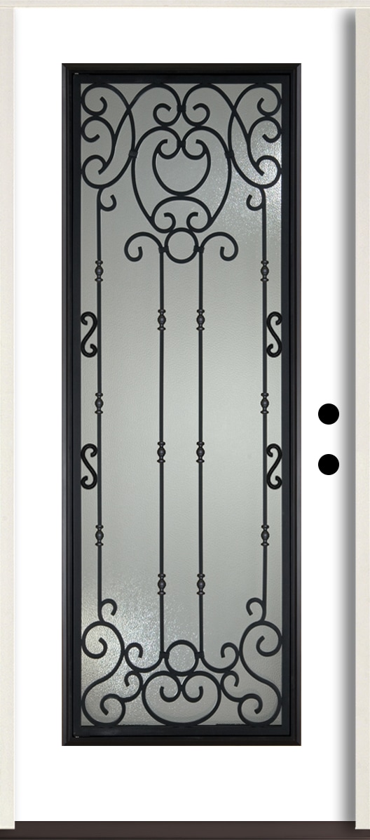 RELIABILT LO963922 Belle Meade 36-in x 80-in x 4-5/8-in Fiberglass Full lite Left-hand inswing Modern White Paint Painted Prehung Front Door Insulating core