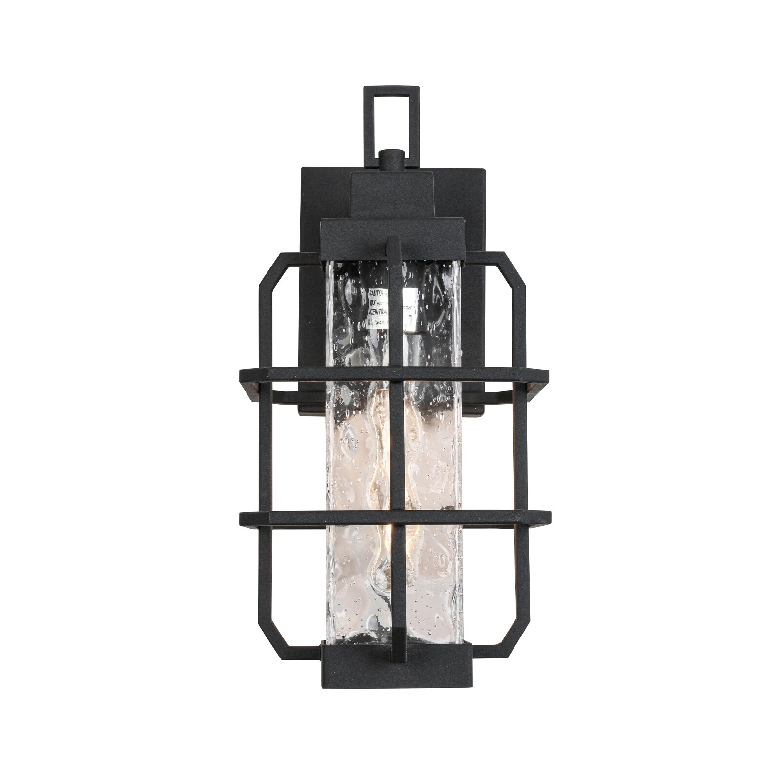 Tatayosi XJ 10 In W 1-light Sand Black Texture And Water Texture Glass Outdoor Induction Lantern Wall Sconce Bulb Not Included