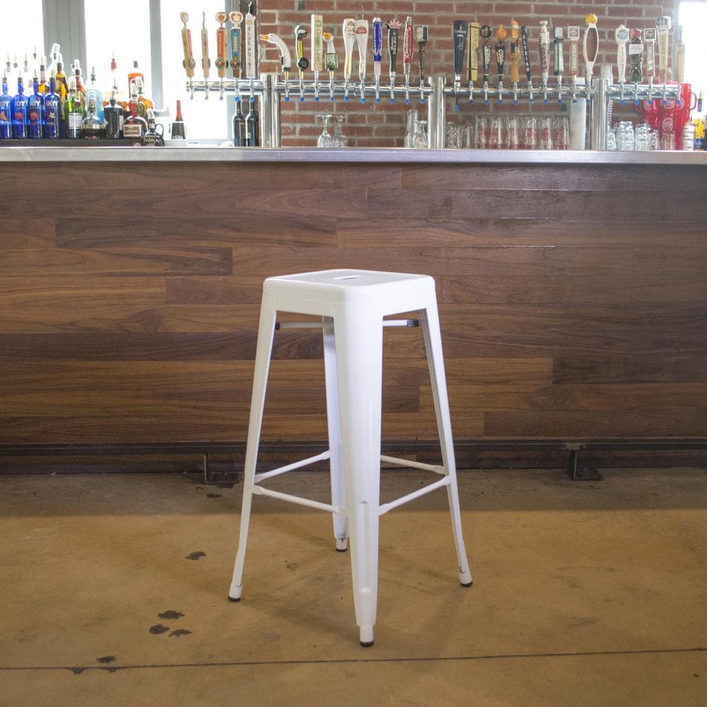 Loft Series Modern Metal 30" White Bar Stool - Set of 4
