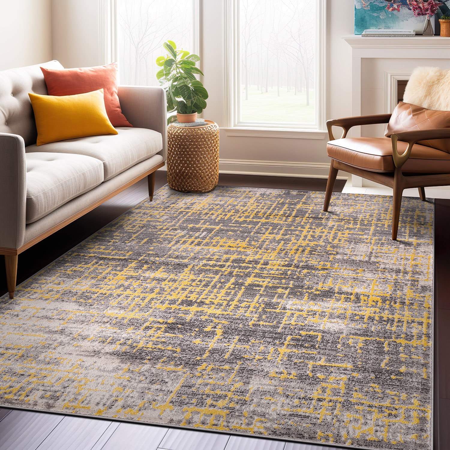 World Rug Gallery 394YELLOW5X7 rugs - View #2