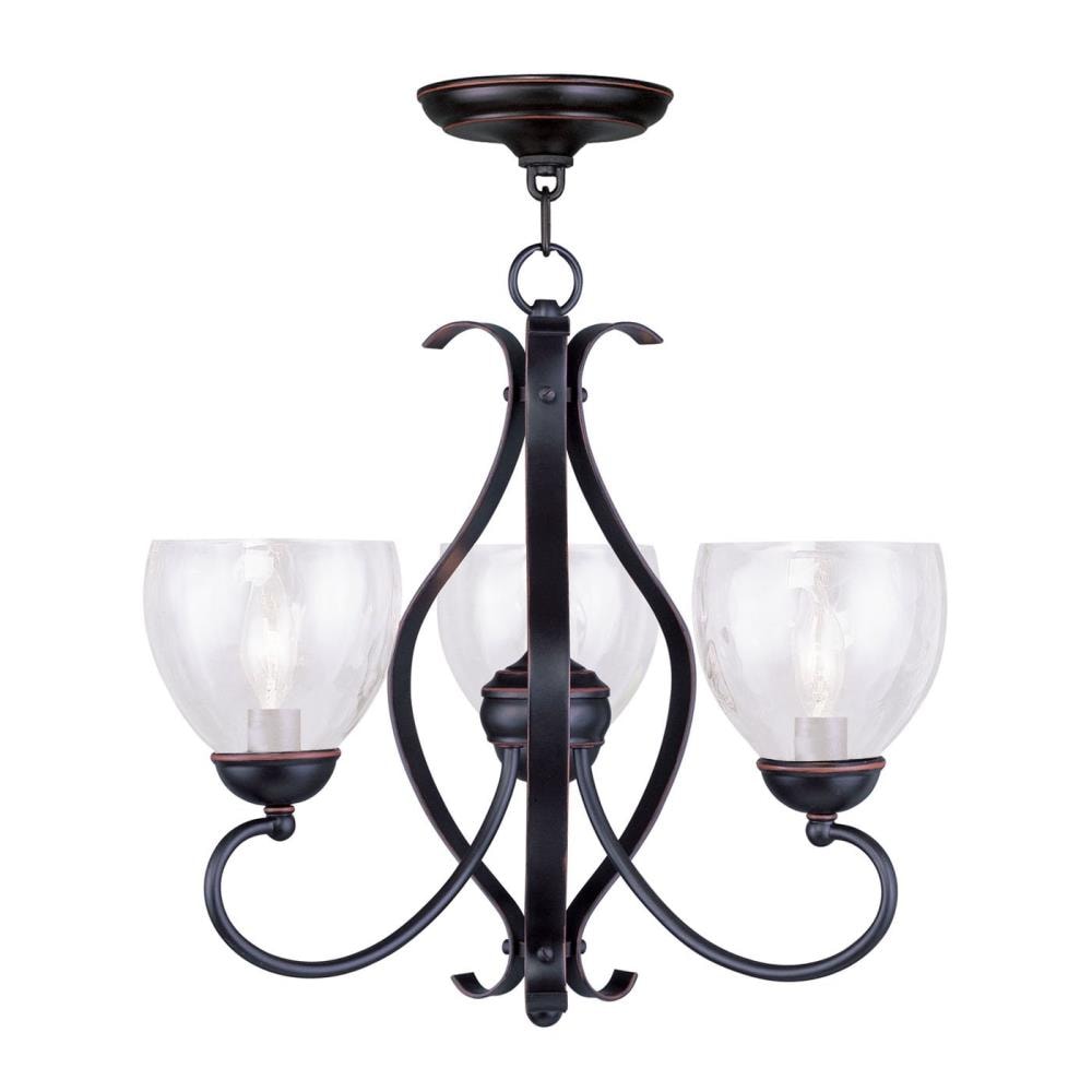 Livex Lighting 4807-67 Brookside 3 -Light Bronze Transitional For Use in Bathrooms, Bedrooms, Dining Rooms, Foyers, Living Rooms Chandelier