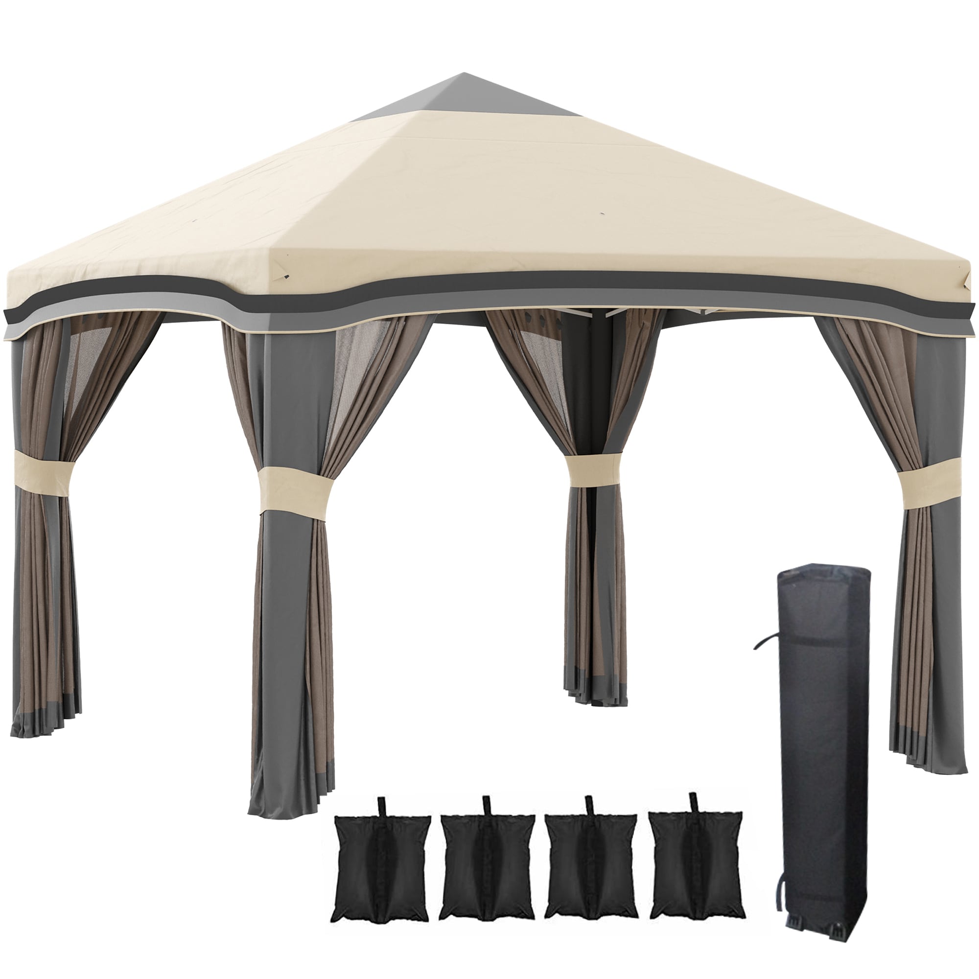 Kahomvis WS-QPW6-2413 10-ft x 10-ft Gray Square Pop-up Soft top Roof