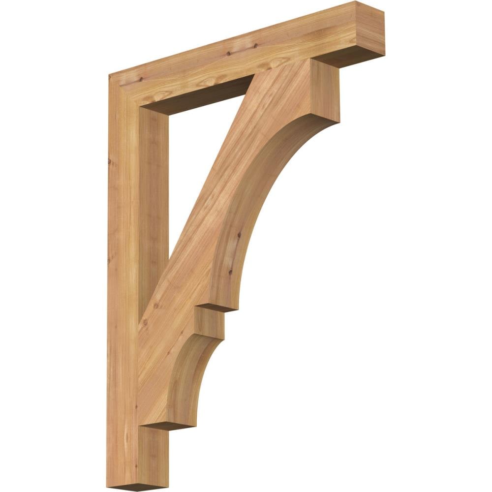 Ekena Millwork BKT04X26X34BOA05SWR Balboa block smooth 3-1/2-in x 26-in x 34-in Western red cedar Brown Wood Standard bracket
