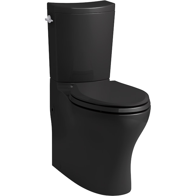 Kohler Persuade Curv Black Dual Flush Elongated Chair Height 2 Piece Watersense Toilet 12 In Rough Size Ada Compliant The Toilets Department At Com - Kohler Persuade Toilet Seat Installation