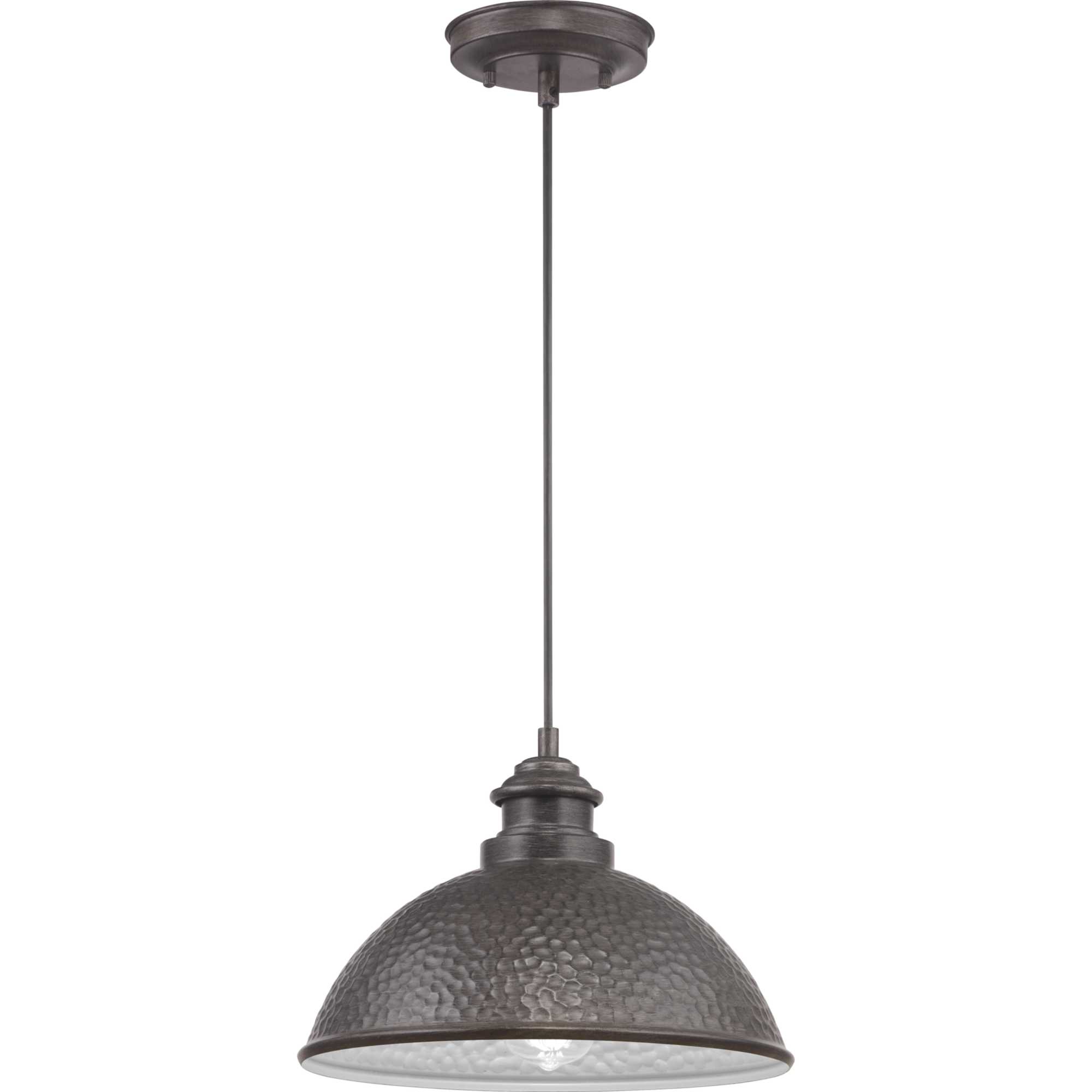 Progress Lighting Englewood Antique Pewter Farmhouse Dome Medium Indoor Outdoor Hanging Pendant