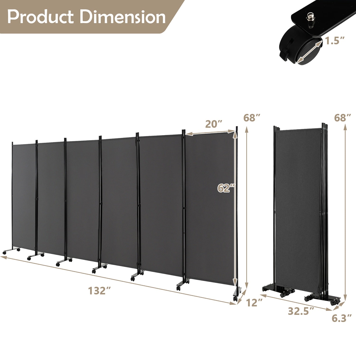 Costway CSHY003417 Indoor-Privacy-Screens - View #3
