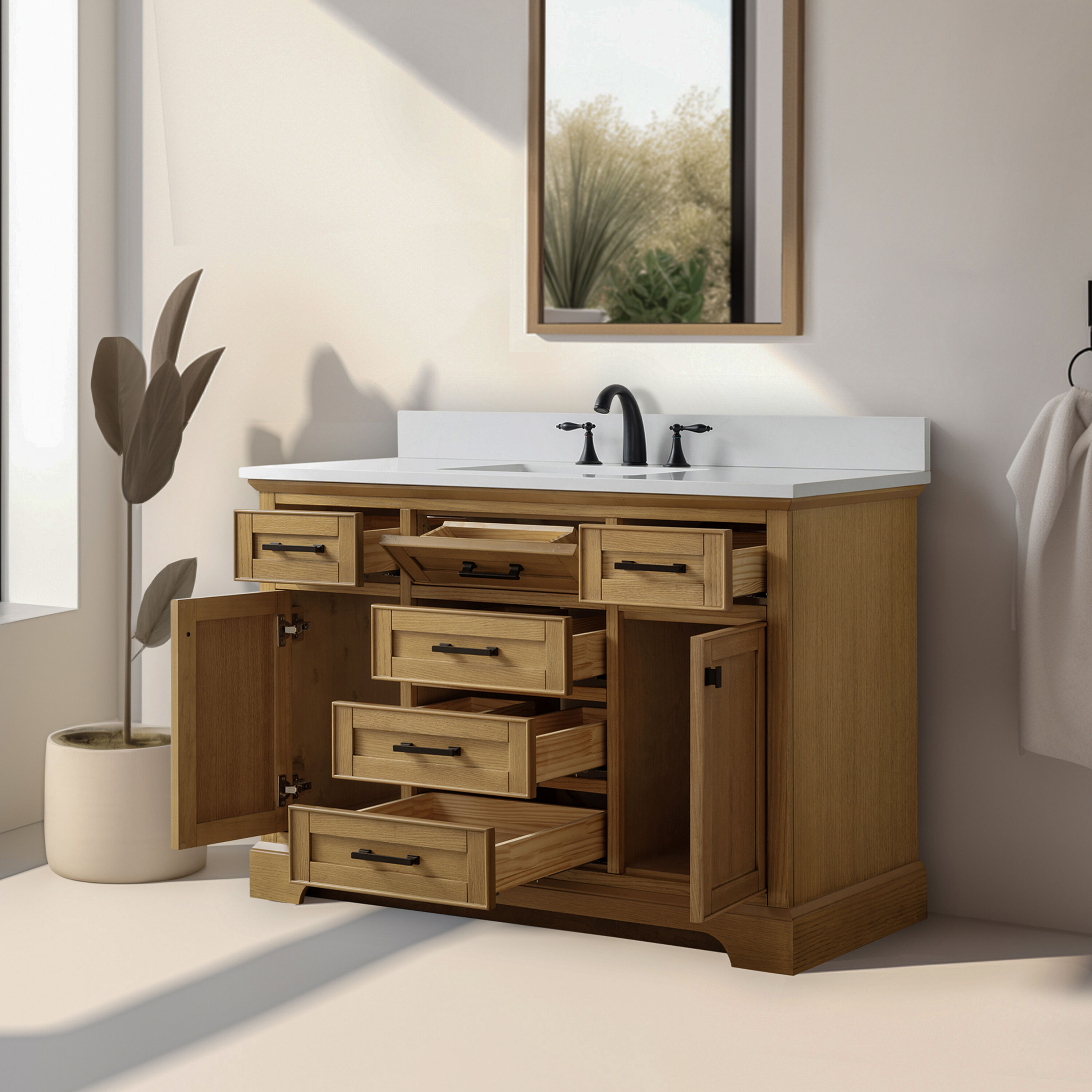 Design Element ML-48-OKV Bath-Vanity-Combo - View #3