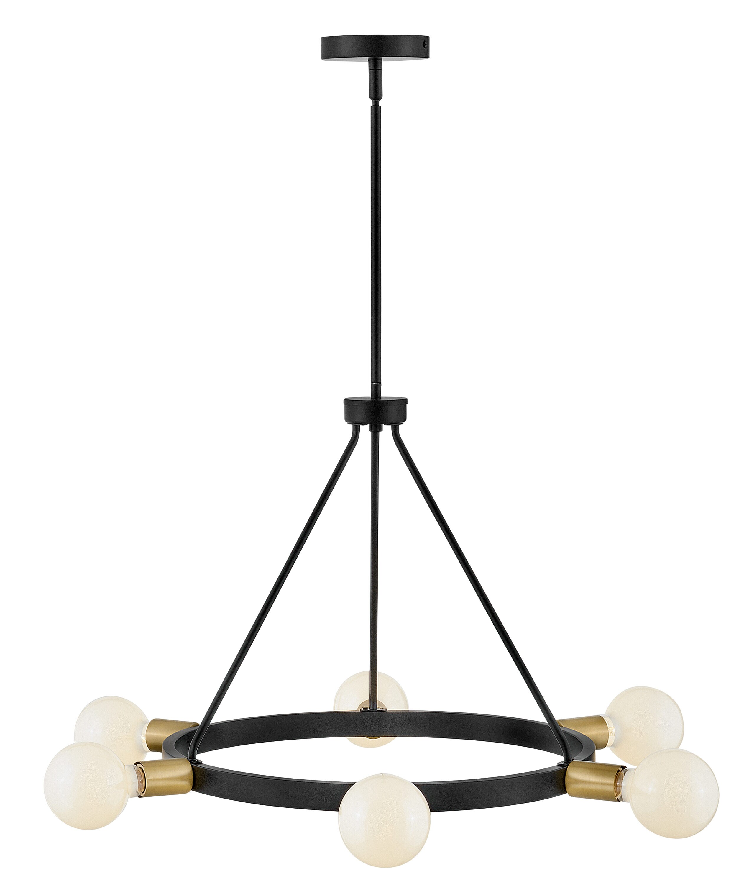 Orla Black and Brass 6-Light Mid-Century Modern Chandelier