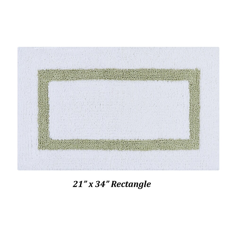 Better Trends Edge Collection Green 100% Cotton Rectangle 3-Piece Bath Rug Set