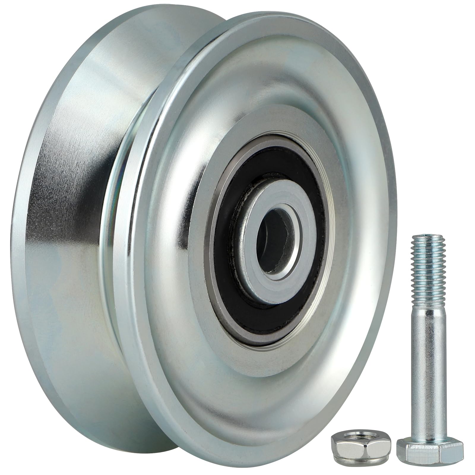 LILILIAN FMY 3 in V Groove Wheel Slide Gate Wheel with Double Bearings Rolling Gate Caster for Inverted V Track 2000 Lbs Load Capacity #LRO0818E524