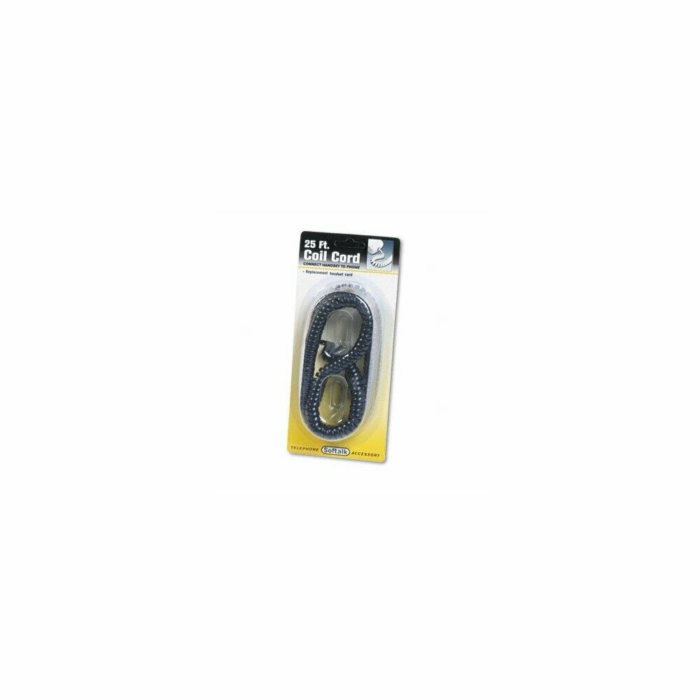  ZX9AZRSOF42261 Coiled Phone Cord 25ft Black