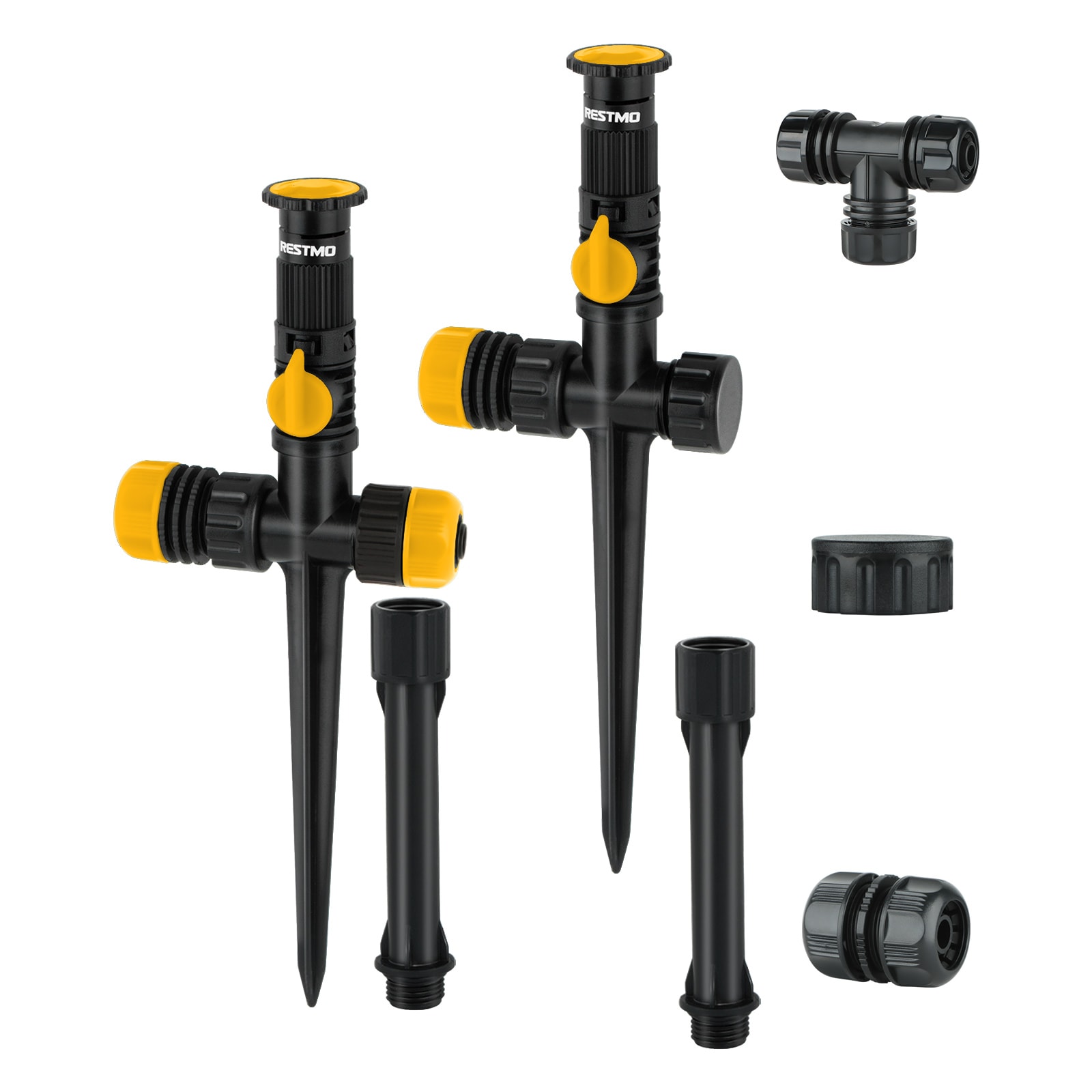 Restmo - Lawn Sprinkler 2 -Pack 800-sq ft Rotating Spike Lawn Sprinkler