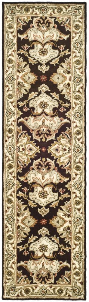 Safavieh HG817B-214 Heritage Deloy 2 x 14 (ft) Tufted Wool Espresso/Ivory Rectangular Indoor Floral/Botanical Oriental Runner rug