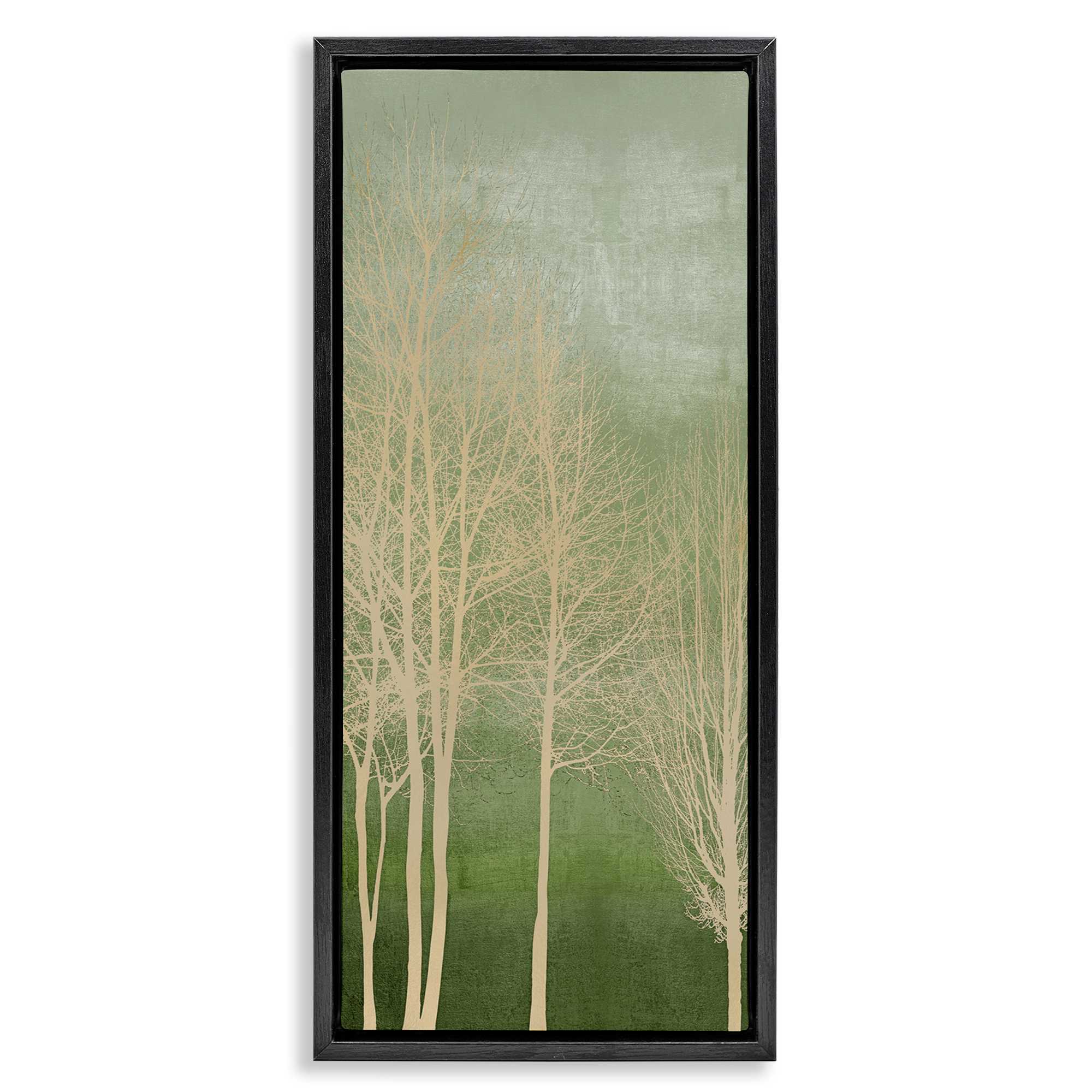 Stupell Industries BS-557-FFB-10X24 Subtle Ombre and Tree Black Framed Floater Canvas Wall Art By Kate Bennett 11 x 25