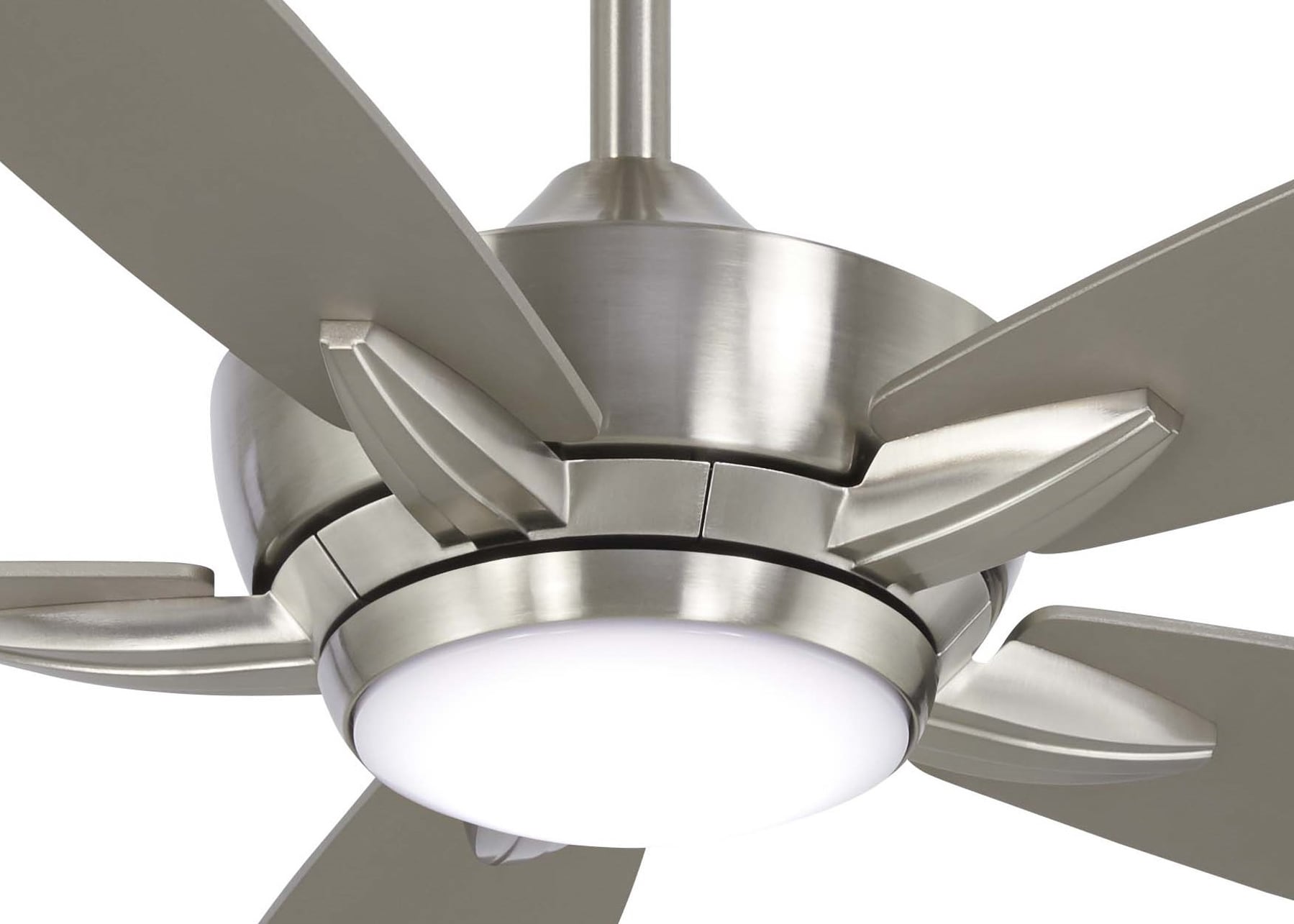 Kelvyn 52" Brushed Nickel Ceiling Fan with Silver Blades and LED Light