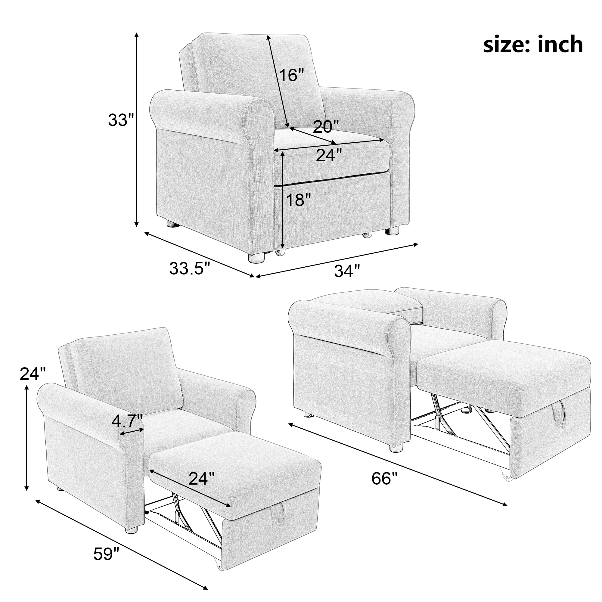 Clihome CMCH-576GR chairs - View #11
