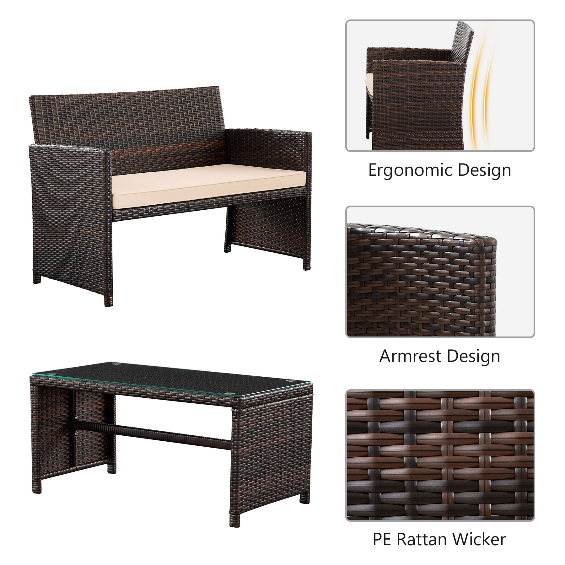 Tribesigns HOBS004-BNBN Patio-Sofas-Daybeds - View #4