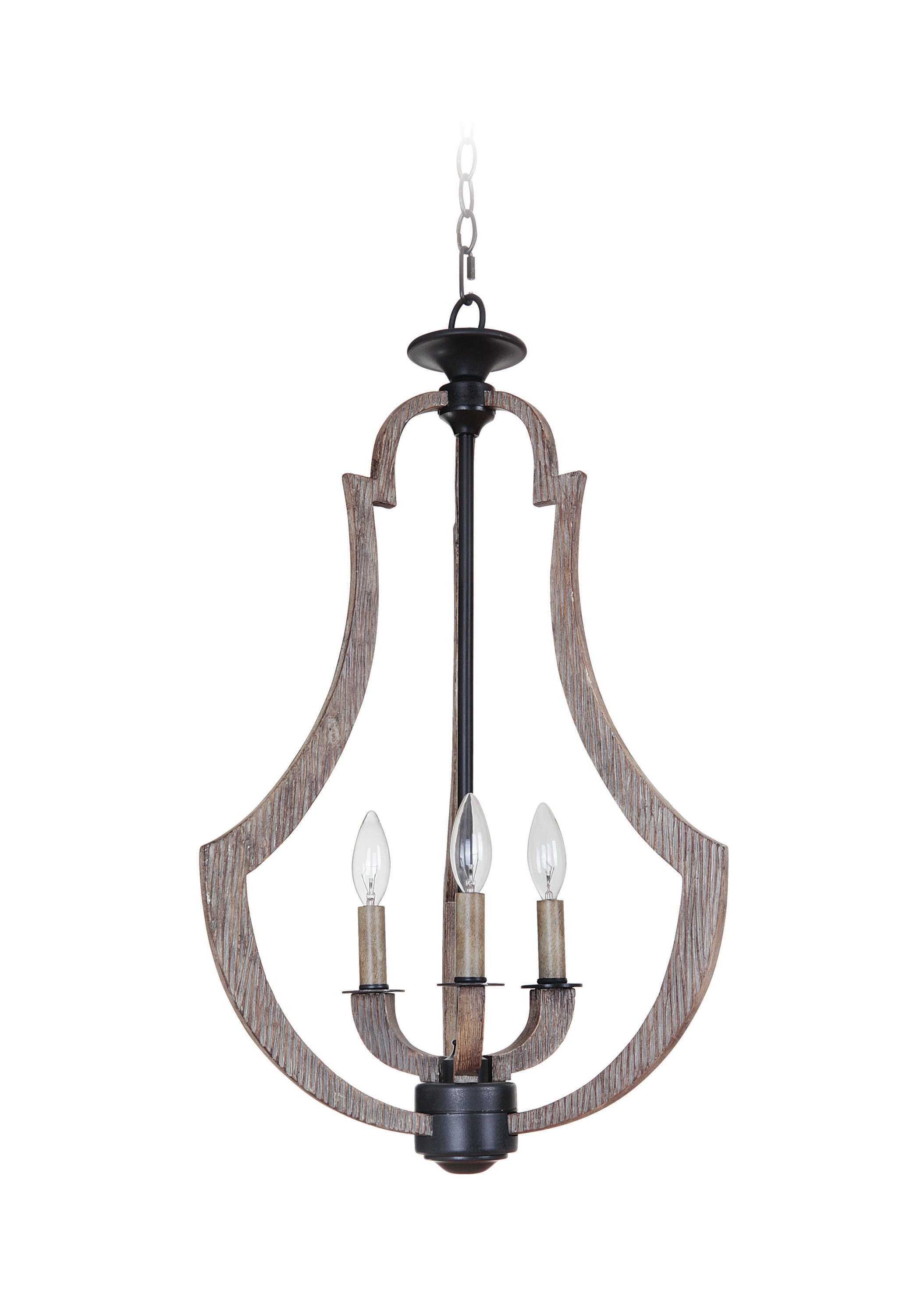 Craftmade 35133-WP Winton 3 -Light Weathered pine Transitional Teardrop Large Hanging Pendant light