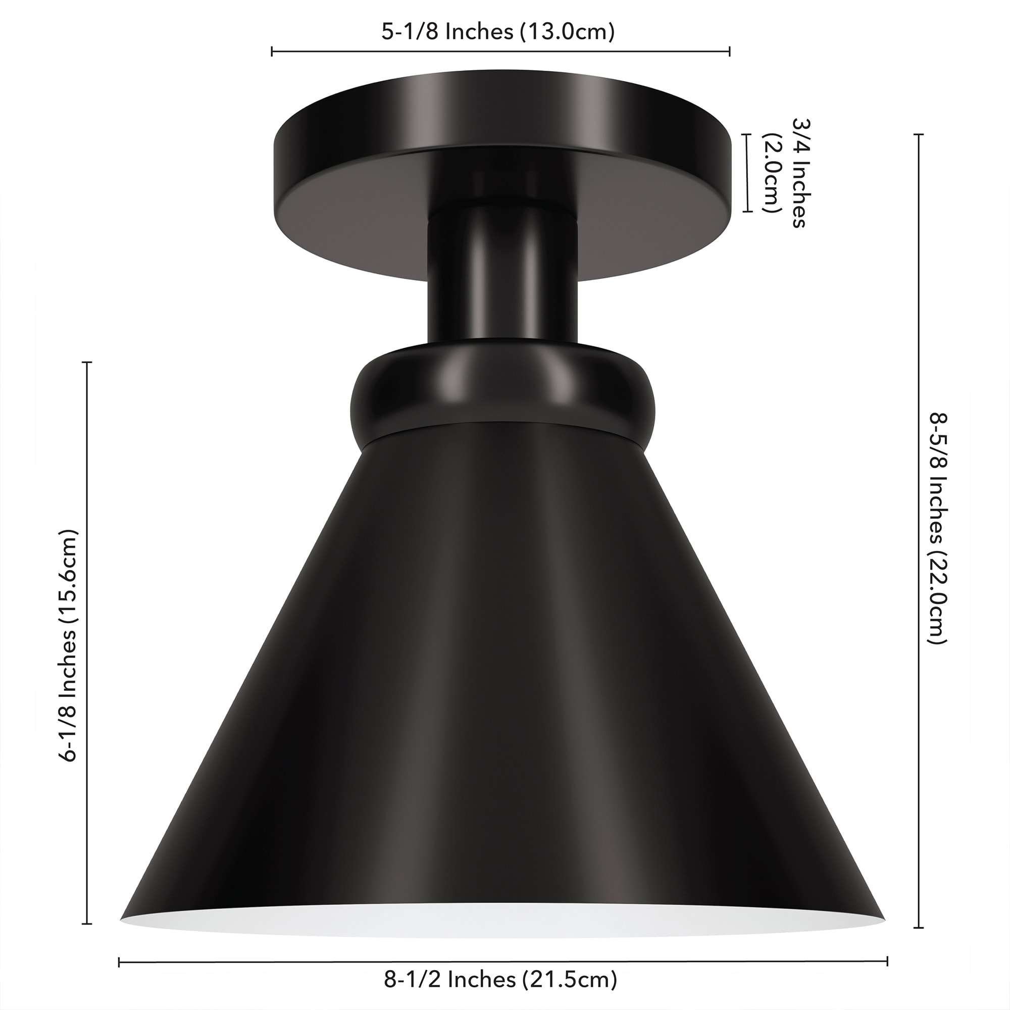 Blackened Bronze 8.5" Semi Flush Mount Ceiling Light
