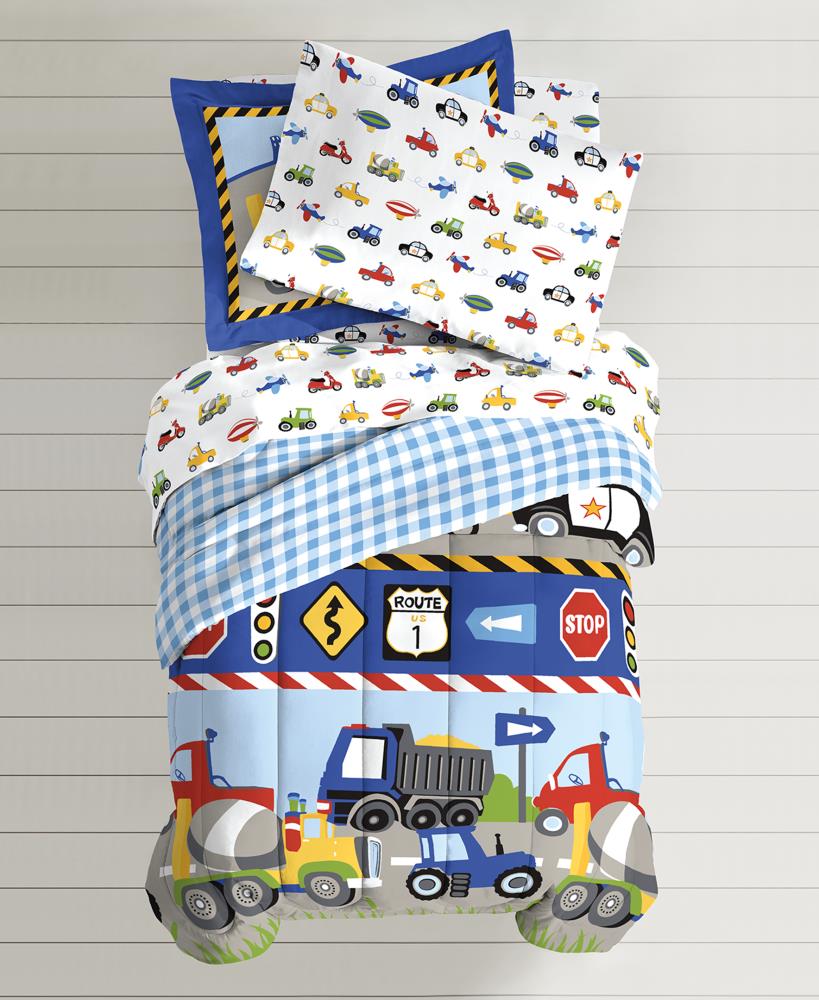 Dream Factory Trains and Planes 5-Piece Multi Twin Comforter Set at ...