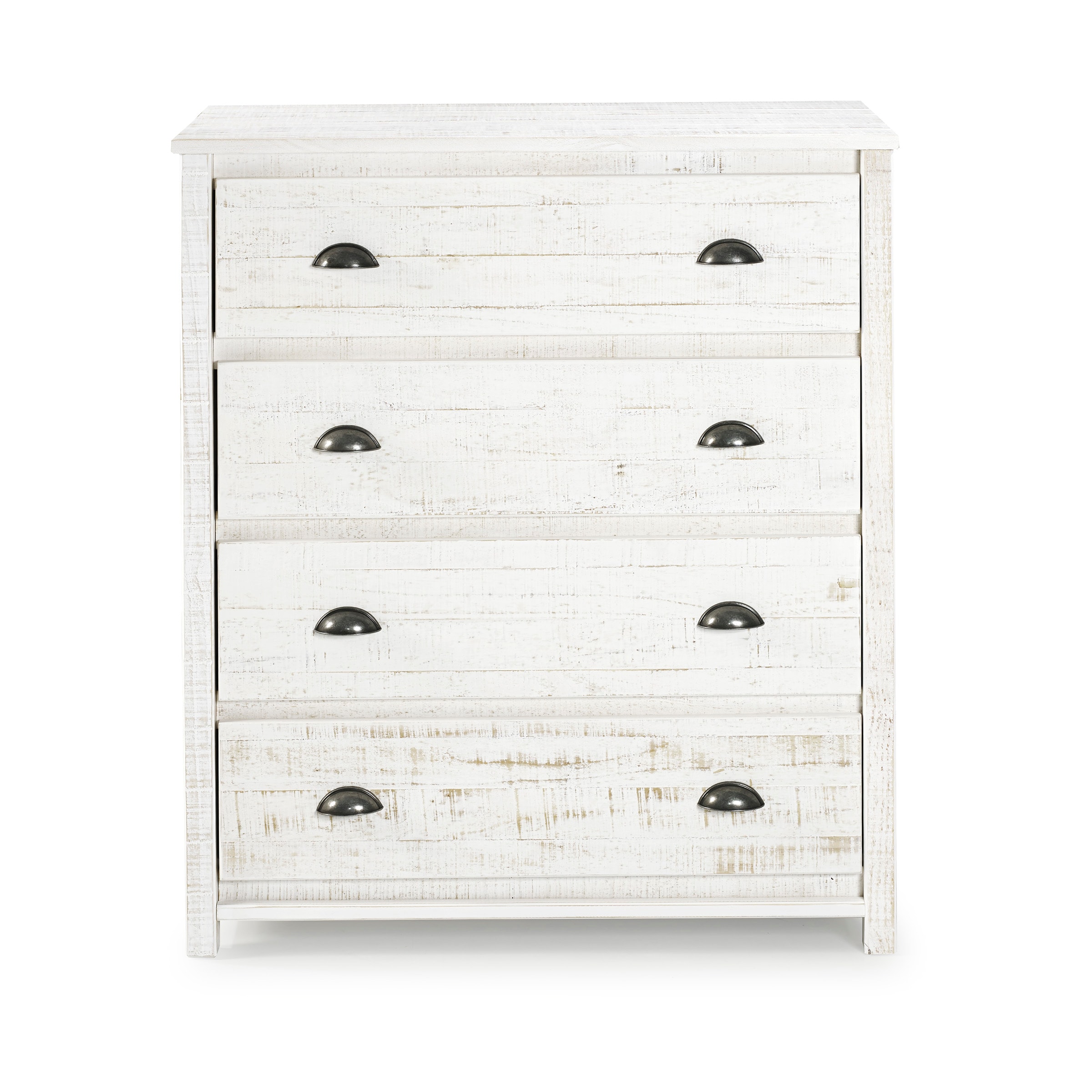 Alaterre Furniture AJRU02RW Rustic White Pine 4-Drawer Standard Dresser