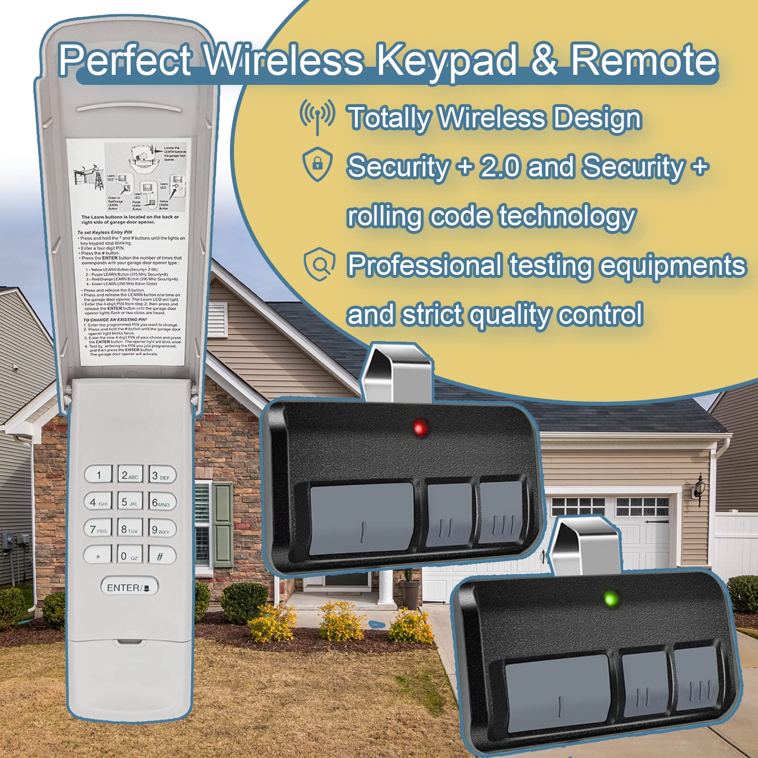 Aoibox LAB413CG Garage-Door-Opener-Keypads - View #3