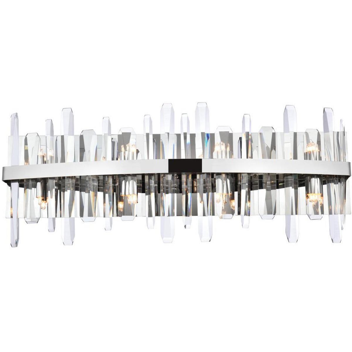 Elegant Lighting 2406087 2200W30C Serena 8 Light 30 inch Chrome Bath Sconce Wall Light