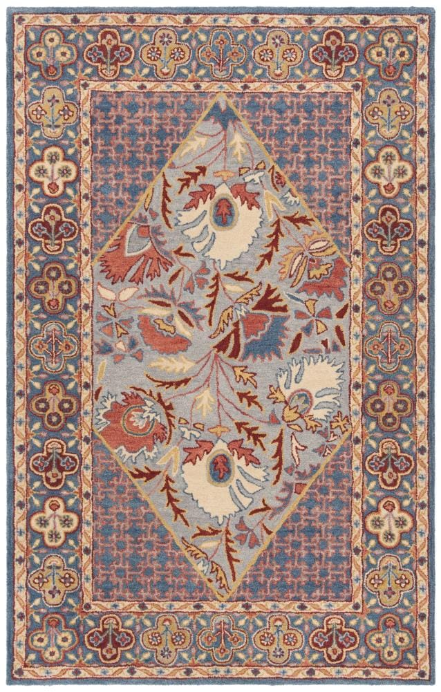 Handmade Blue Wool Tufted 4' x 6' Area Rug