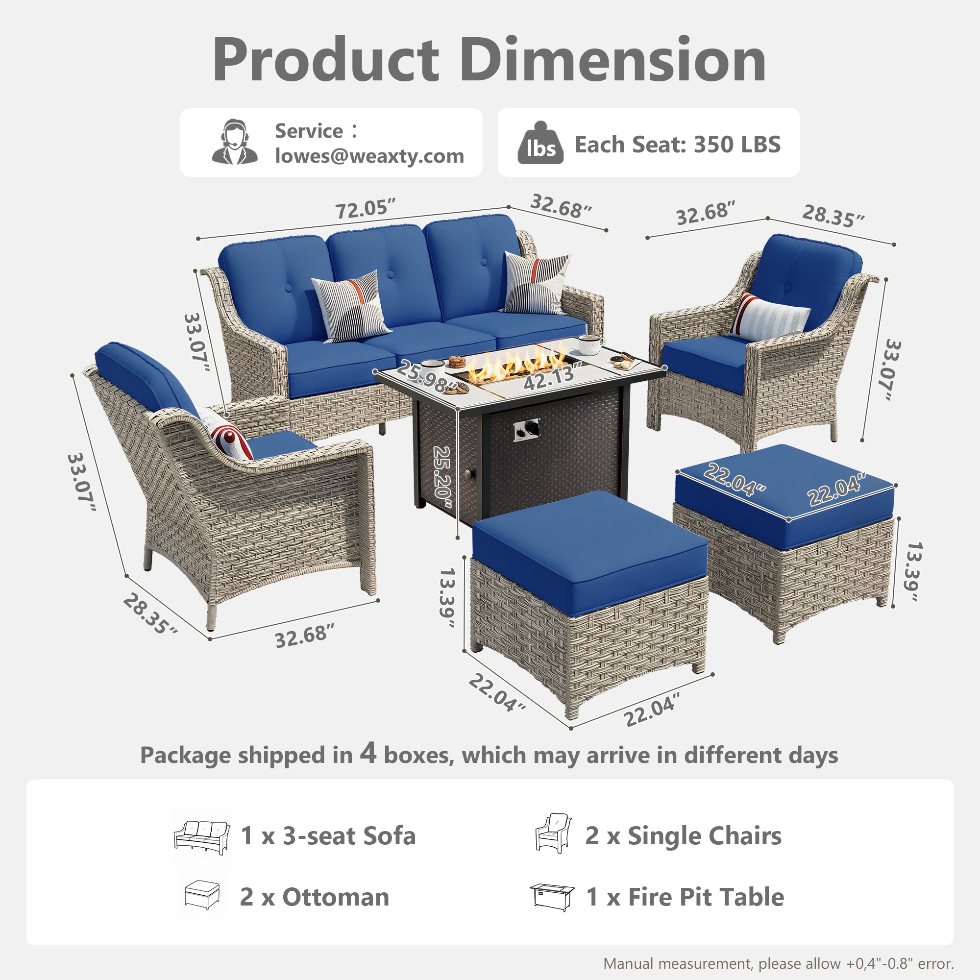 weaxty HMBCFP03-BPAD706 Patio-Conversation-Sets - View #6