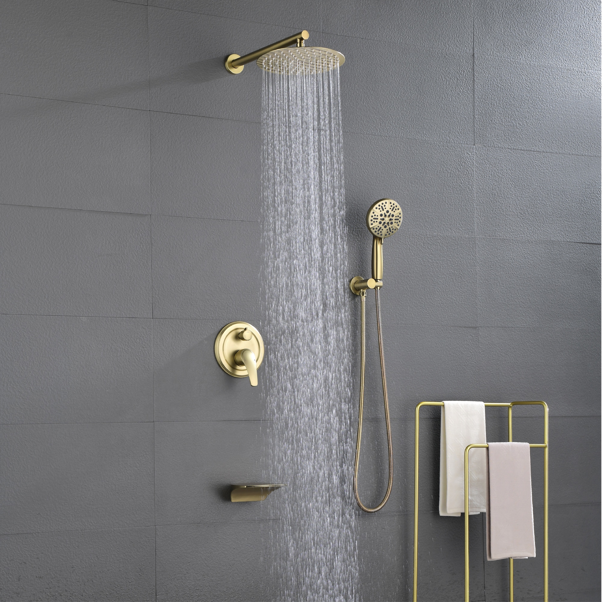 WELLFOR SPA-88040BG-12 Showerhead-Bar-Panels - View #2
