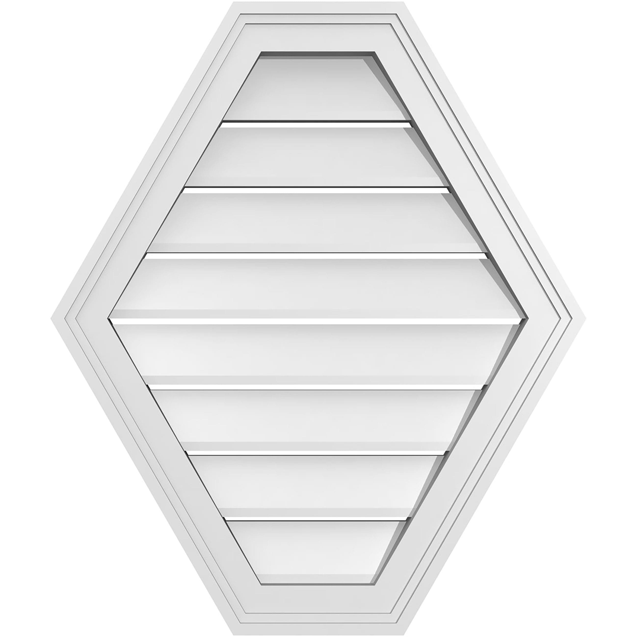 Ekena Millwork GVPHP22X2602SF 22-Inches x 26-Inches Off-white Peaked PVC Gable Louver Vent