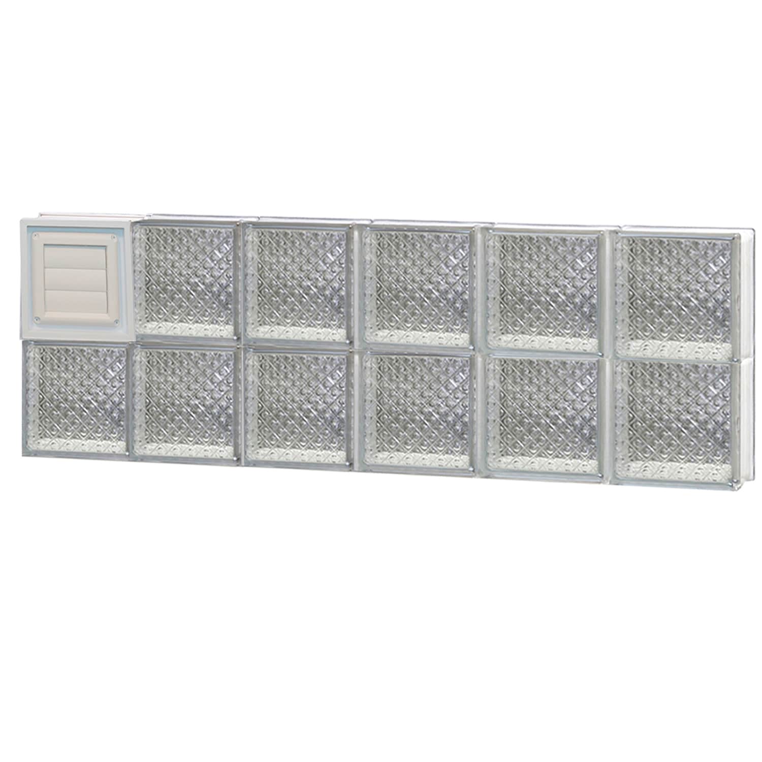 REDI2SET D4816DP Diamond Glass 46-1/2-in x 15-1/2-in Frameless Replacement Dryer vent Glass Block Window