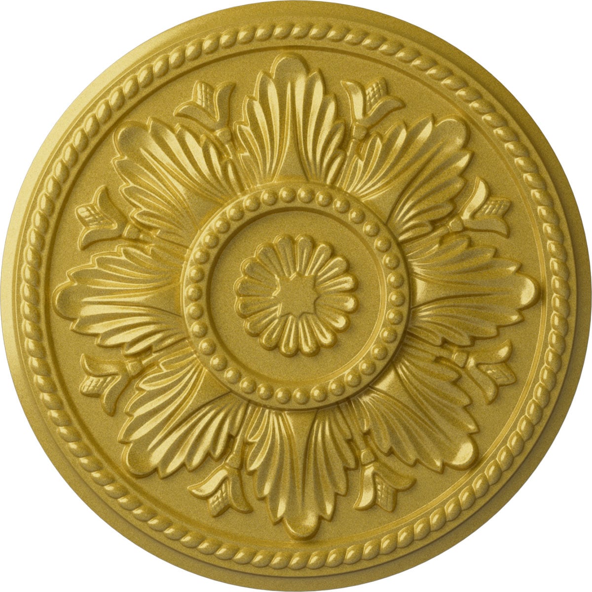 Ekena Millwork CM18EDRGS Edinburgh 18-in W x 18-in L Painted Rich Gold Polyurethane Whole Ceiling Medallion