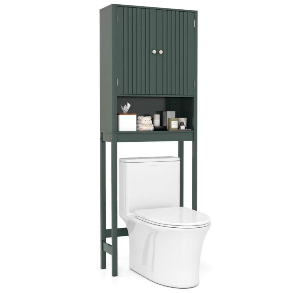 Fenbeli Over The Toilet Storage Cabinet with Fluted Doors for Bathroom Organization