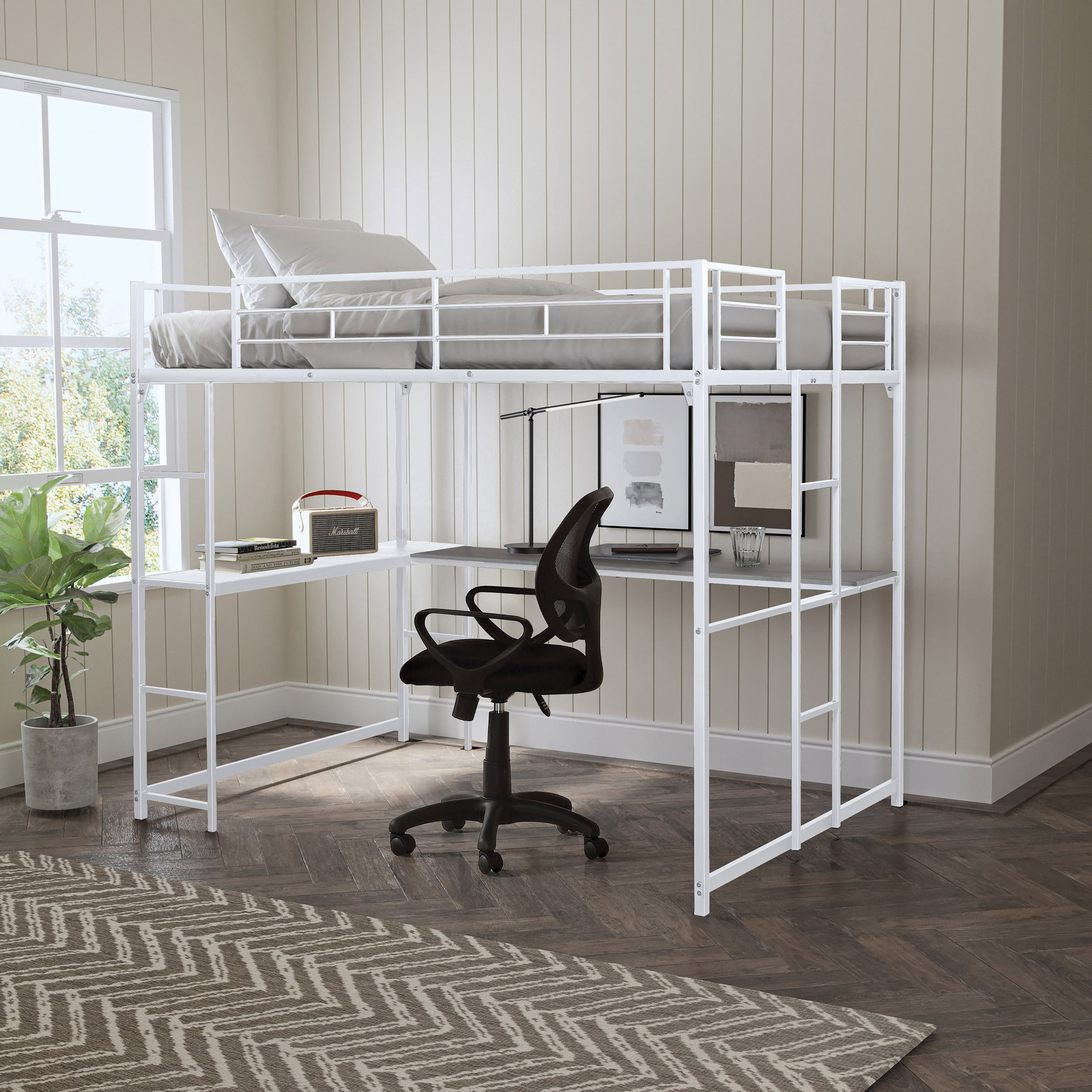 Furniture of America IDF-BK905WH-F Kennedy White Full loft Bunk Bed