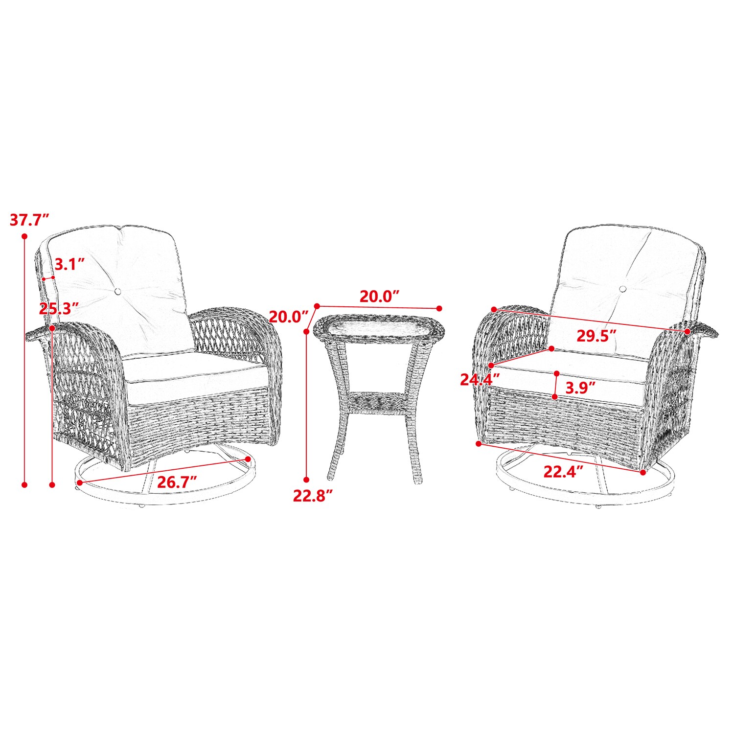 Bybafun YA0200188 Patio-Conversation-Sets - View #11