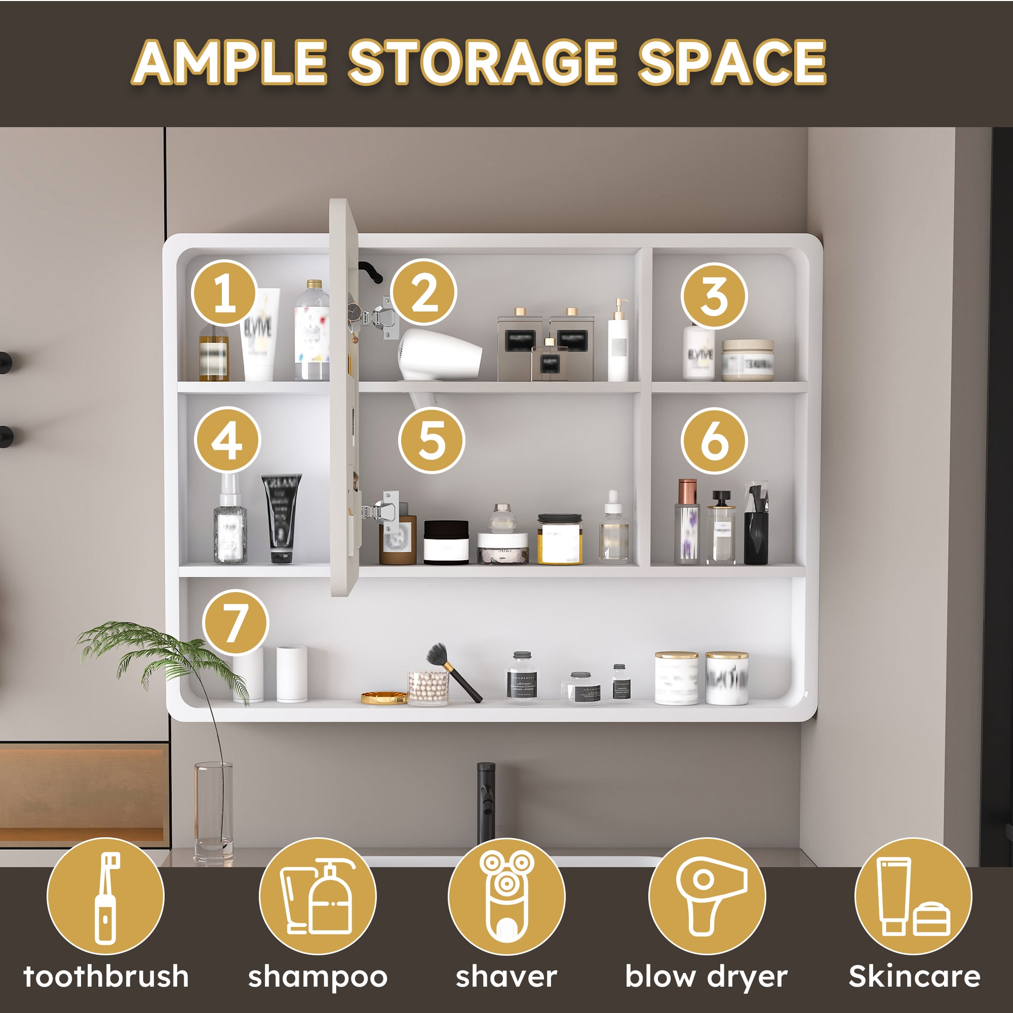 WELLFOR DH-MMC2026-SA Bathroom-Medicine-Cabinets - View #4