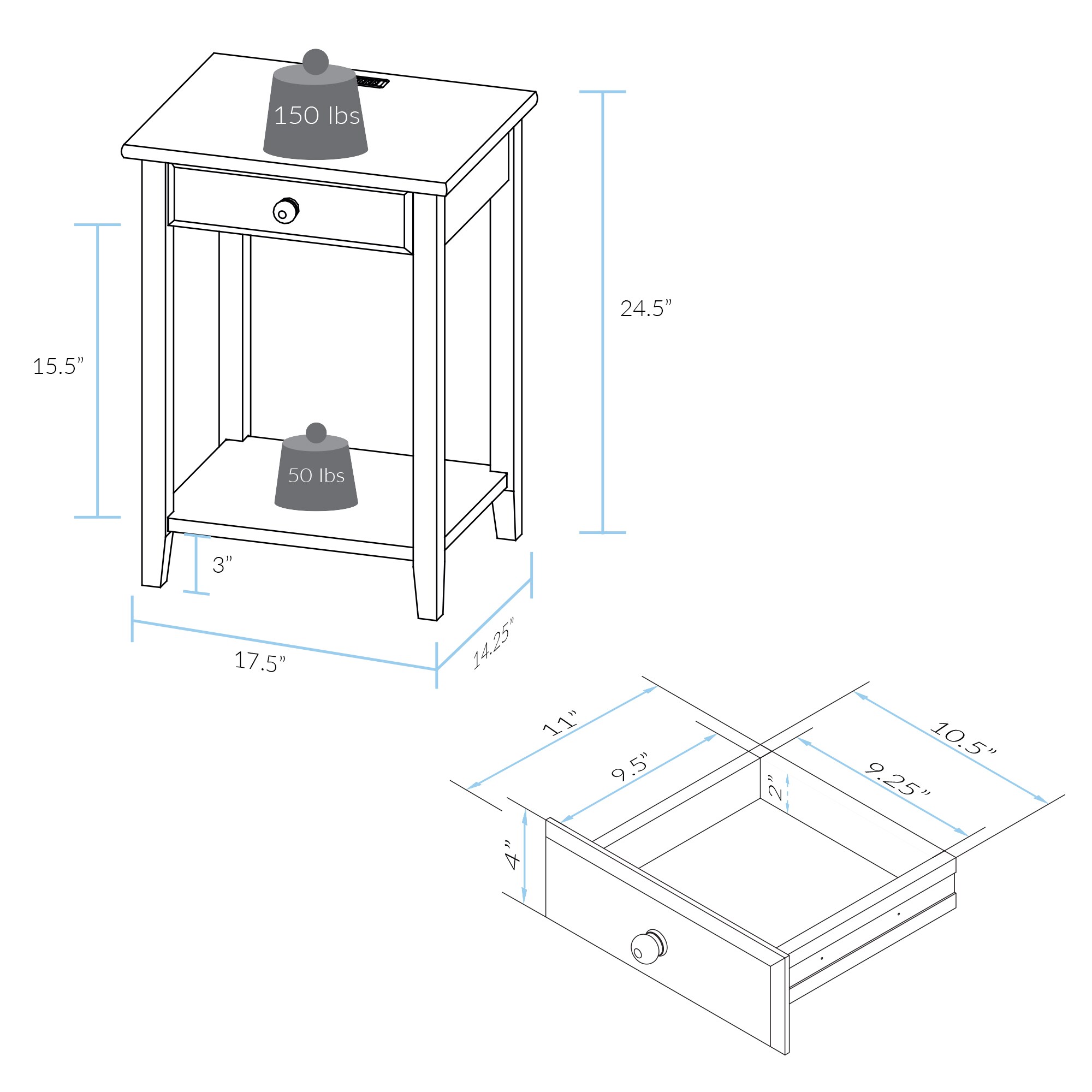 Casual Home 647-24 nightstands - View #5